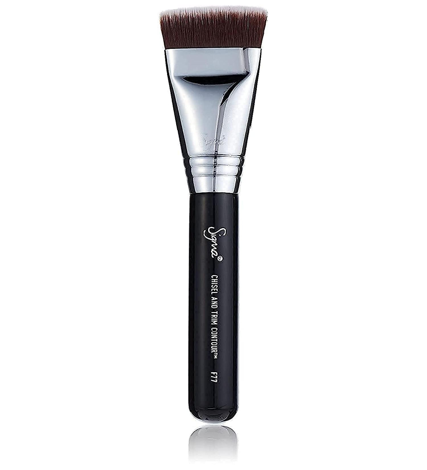 Sigma Beauty F77 Chisel and Trim Contour Brush - Sculpting Makeup Brush for Blush Bronzer or Contour - Define Cheekbone Jawline & Nose - Hypoallergenic Vegan Synthetic Makeup Brush - Buy Online on GoSupps.com