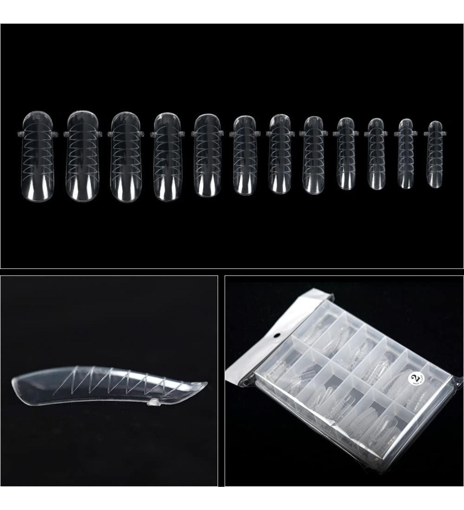 Alexnailart 12 Sizes 120pcs Transparent Nail Tips - Clear Artificial Fingernails with Box | International Shipping - Buy Online on GoSupps.com