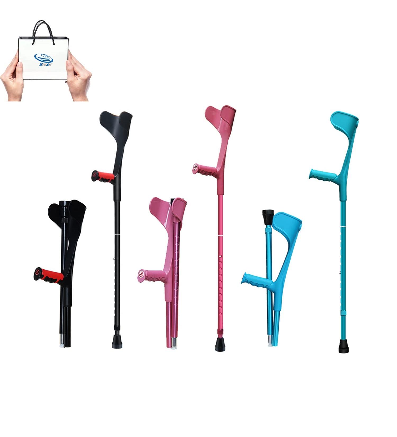 Folding Forearm Crutches Crutches for Adults 10 Stops Height Adjustable Crutches for Walking Ergonomic Handles Comfortable Grip and Wear-Resistant Non-Slip Unisex Decorate Lucky Star Blue - Buy Online on GoSupps.com