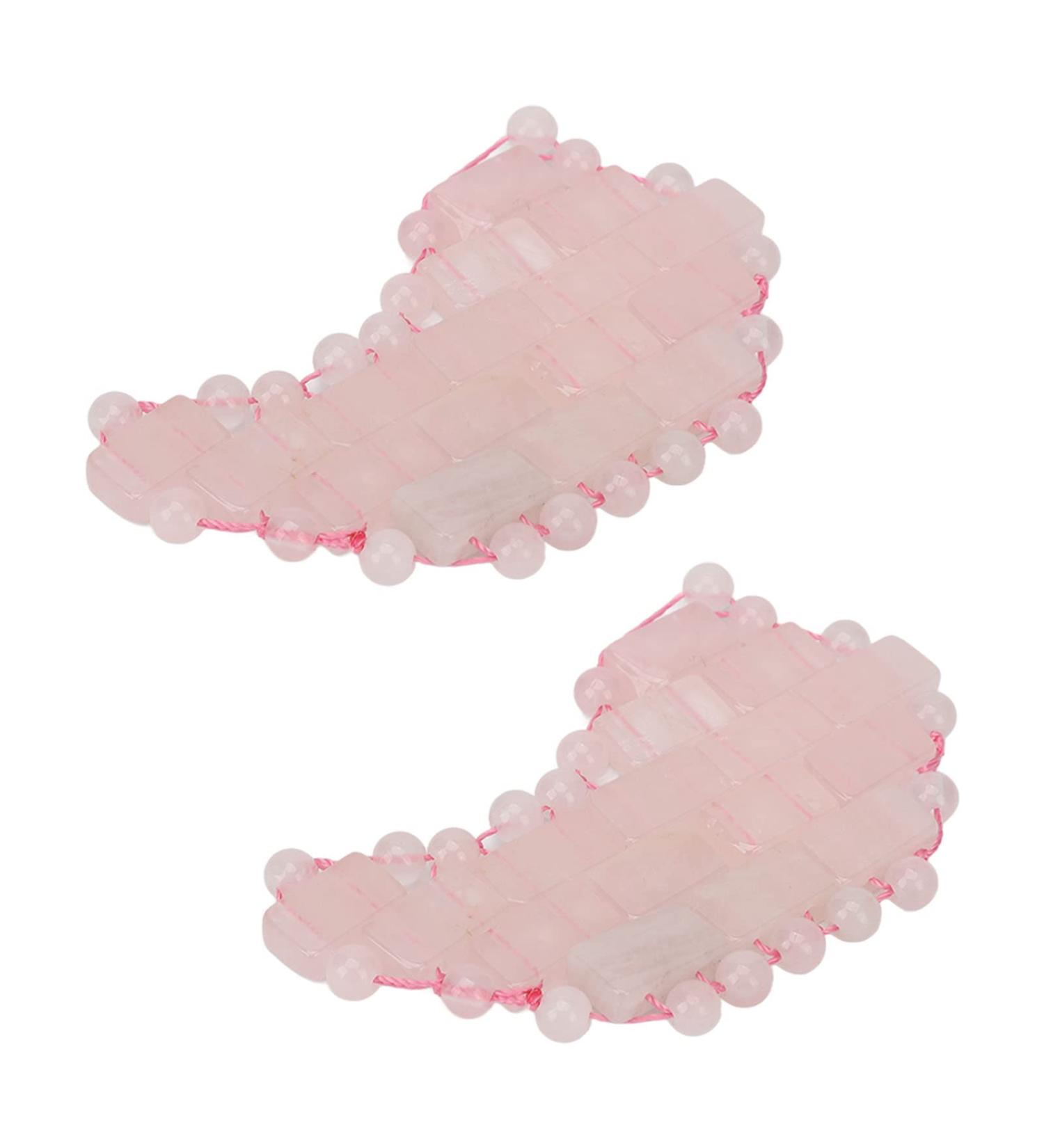 Under Eye Mask - 2PCS Rose Quartz Jade Eye Mask for Anti-Aging Puffiness & Dark Circles - Relaxation & Massage - Buy Online on GoSupps.com