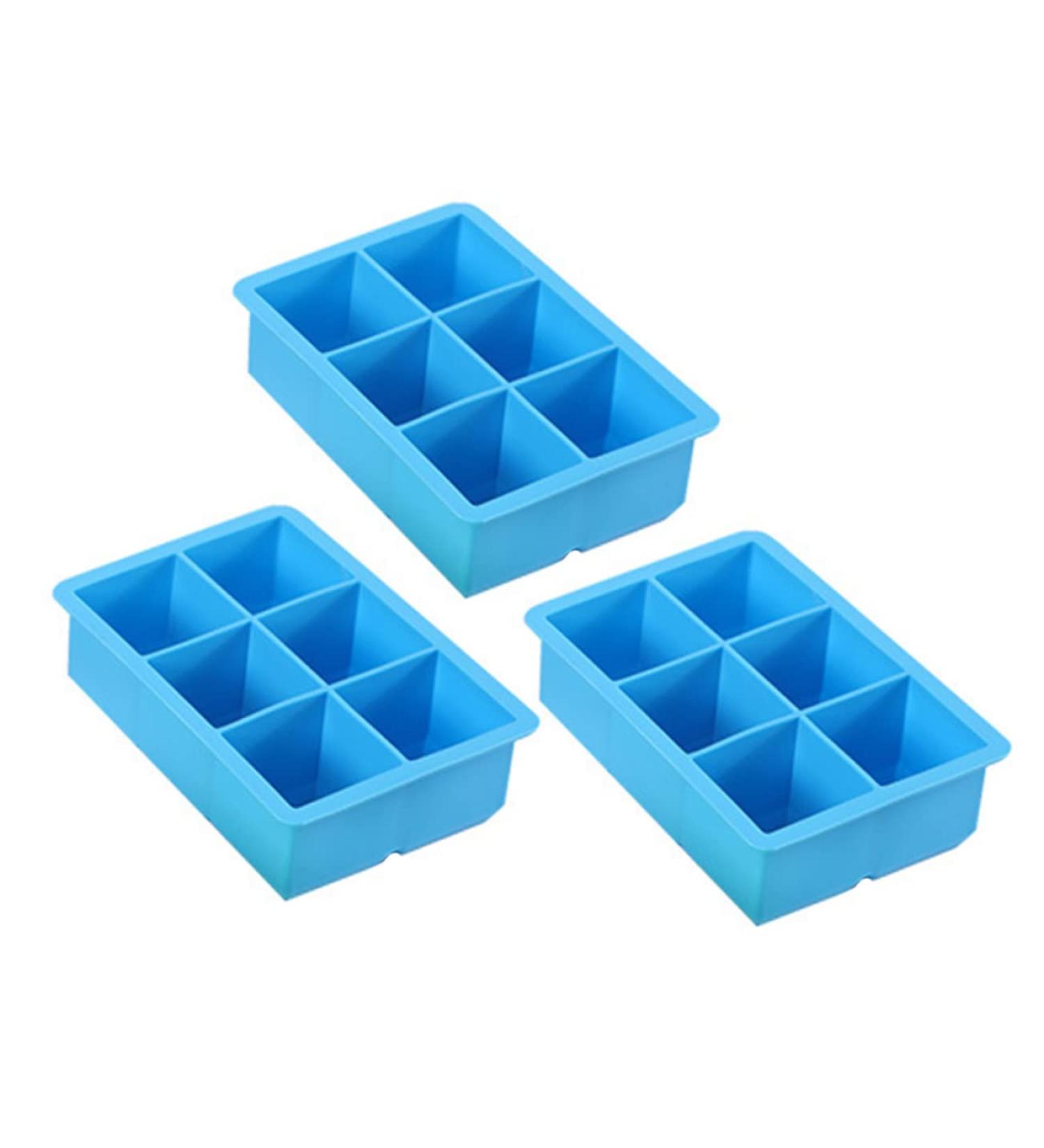 Zerodeko Non Stick Baking Sheet 3pcs 6 Six Grid Silicone Bakeware Bread Small Cake Silica Gel Nonstick Baking Pan 16.5x11.5CM Sky-blue - Buy Online on GoSupps.com