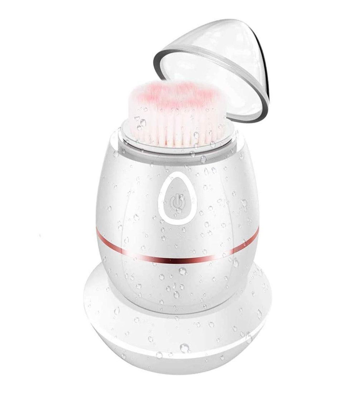 Sonic Vibrating Facial Cleansing Brush - 2 Brush Heads with 4 Modes IPX6 Waterproof Wireless Charging for Face Cleaning Exfoliating and Massaging Egg Shape White - Buy Online on GoSupps.com