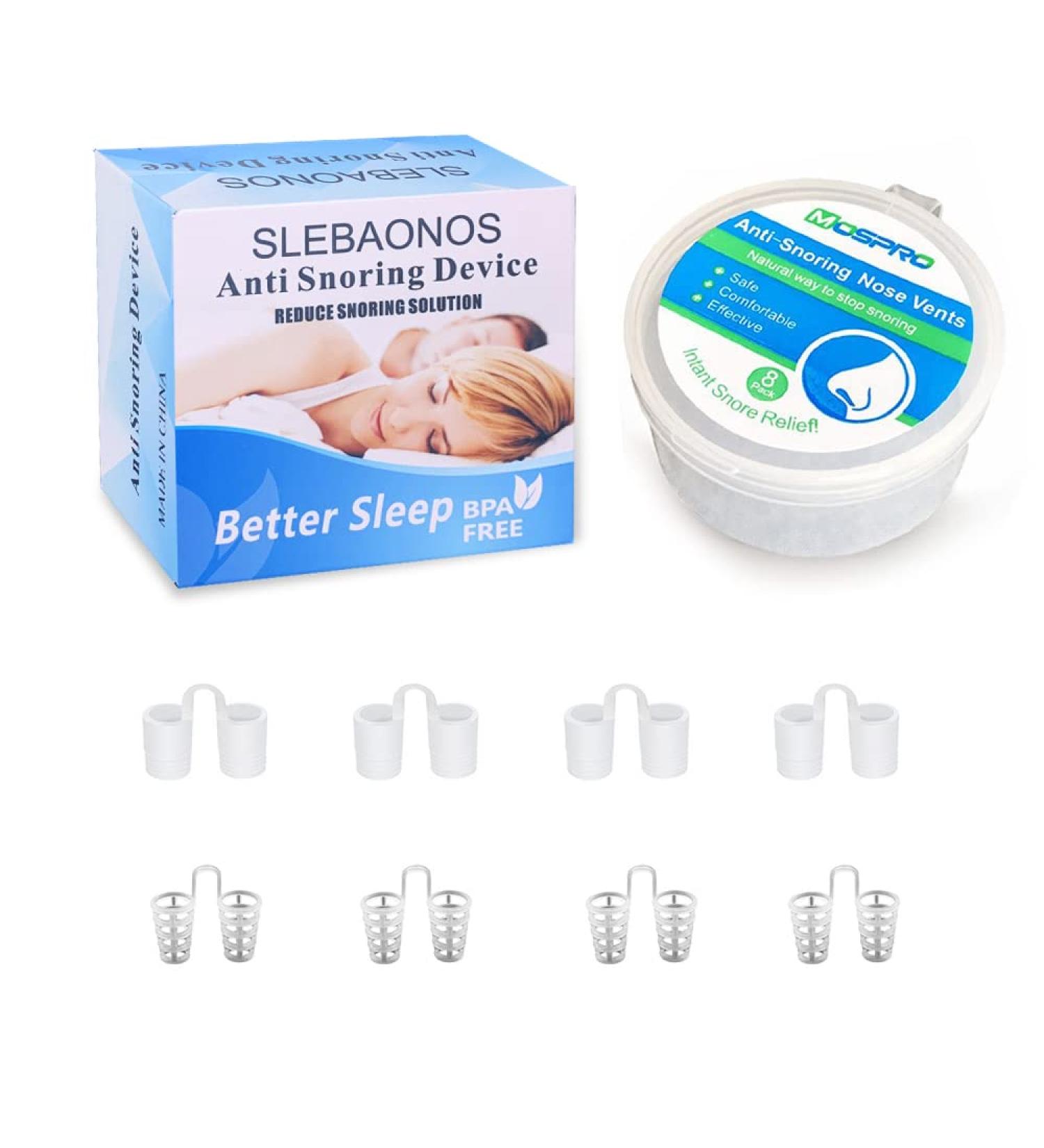 SLEBAONOS 8 Pack Small Size Nose Vents - Anti Snoring Device for Easy Breathing and Nasal Dilator - Includes Travel Case - Buy Online on GoSupps.com