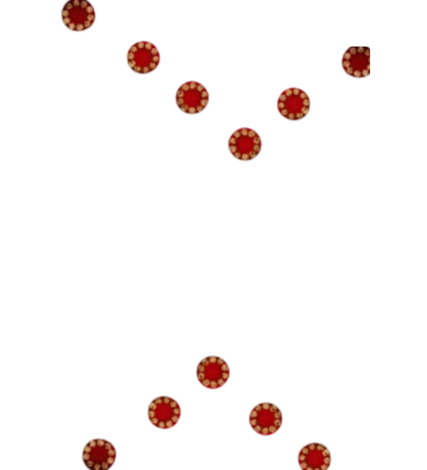 Maroon Round Bindi With Beads Border Forehead Maroon Red Bindis (Traditional)