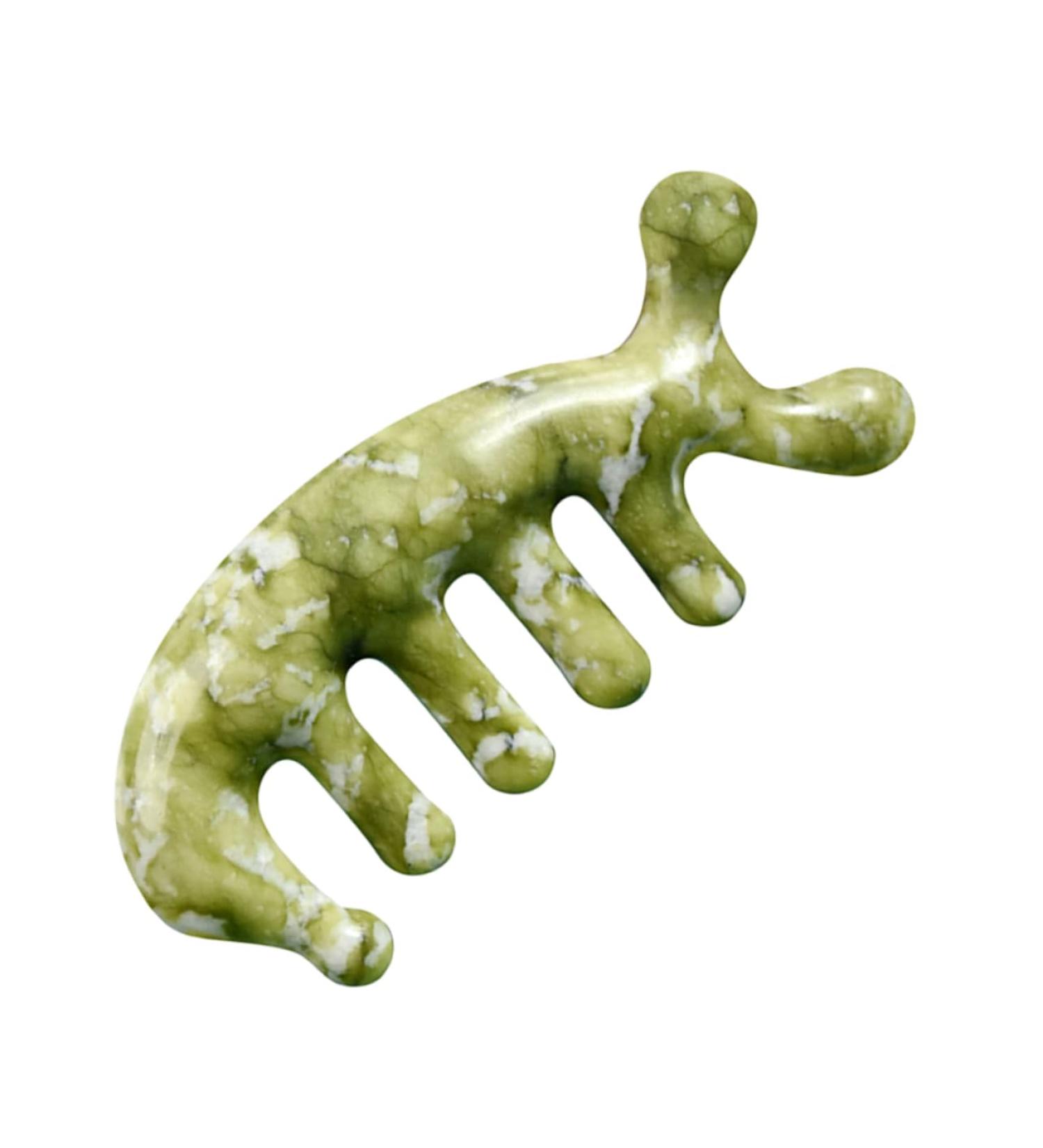 Jade Acupuncture Massage Comb | 3D Head Massage Tool for Stress Relief & Hair Care - Buy Online on GoSupps.com
