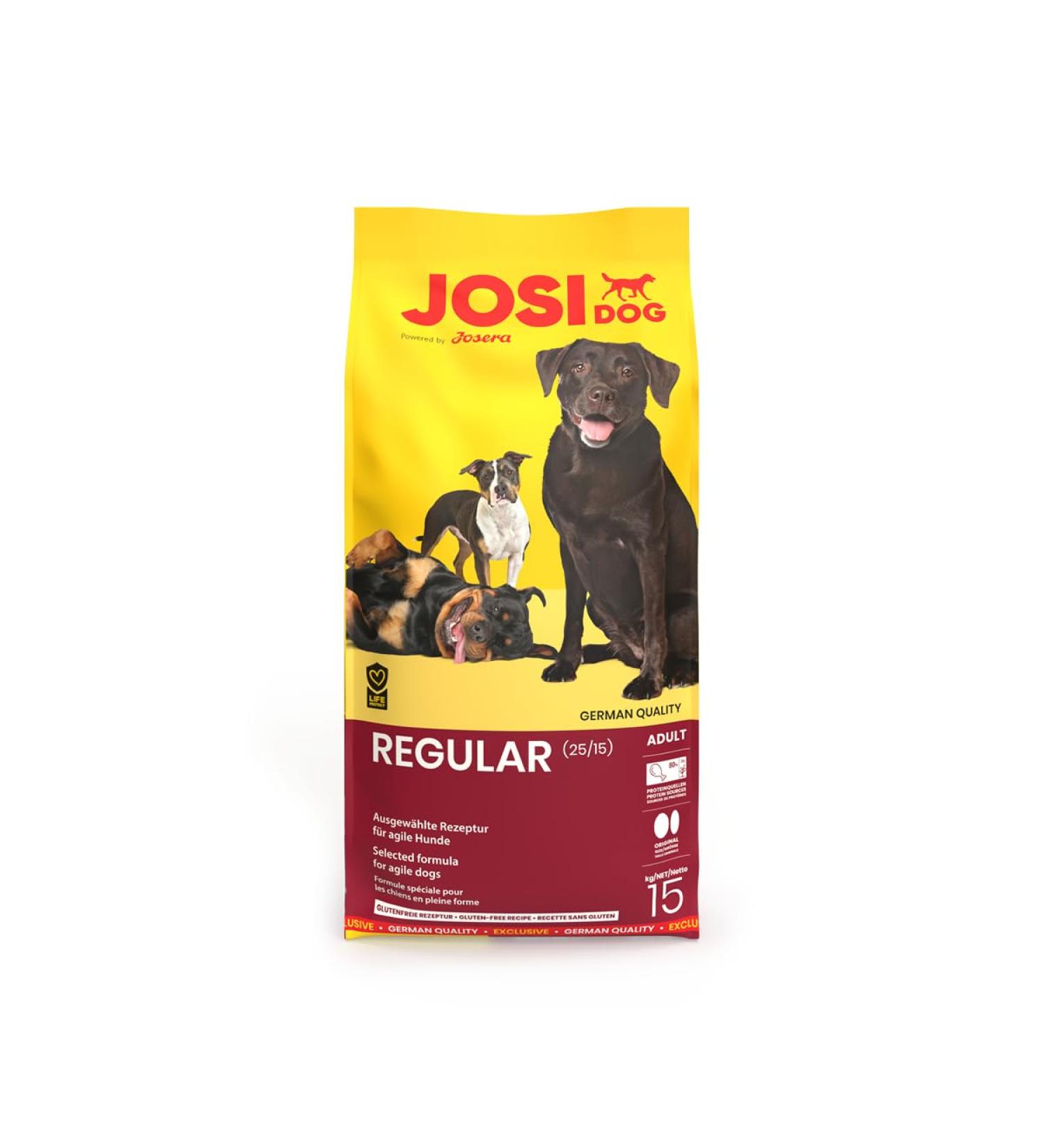 JosiDog Regular Premium dry food for Agile Adult Dogs - Gluten Free - Complete Food with 80% Animal Protein - Complete Food with 80% Animal Protein - - Buy Online on GoSupps.com