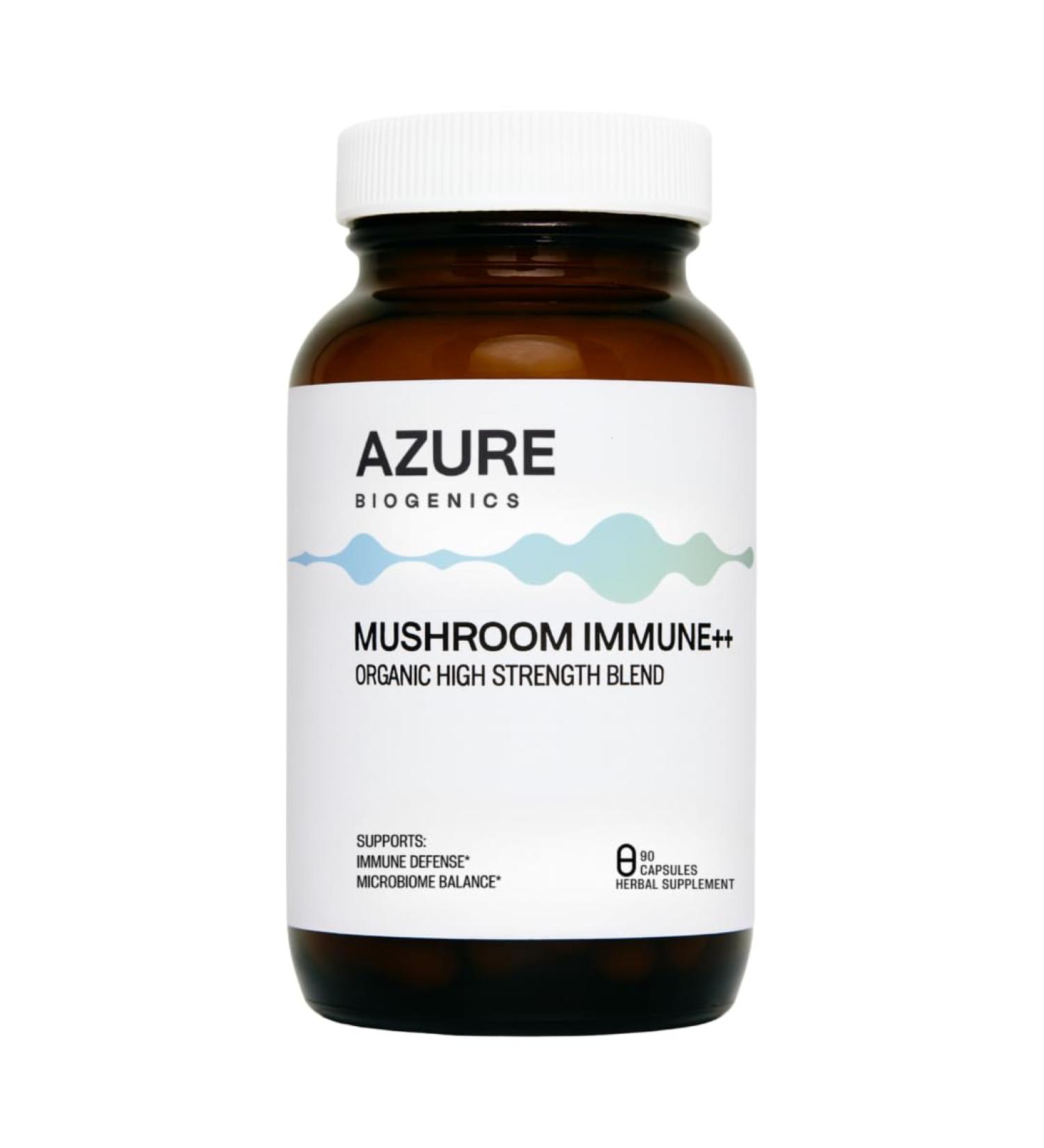 Azure Biogenics 14 Mighty Organic Mushroom Supplement - Immune and Microbiome Support* Pure Clean Ingredients - 90 Capsules 1000 MG- Kosher Non-GMO Vegan - Buy Online on GoSupps.com