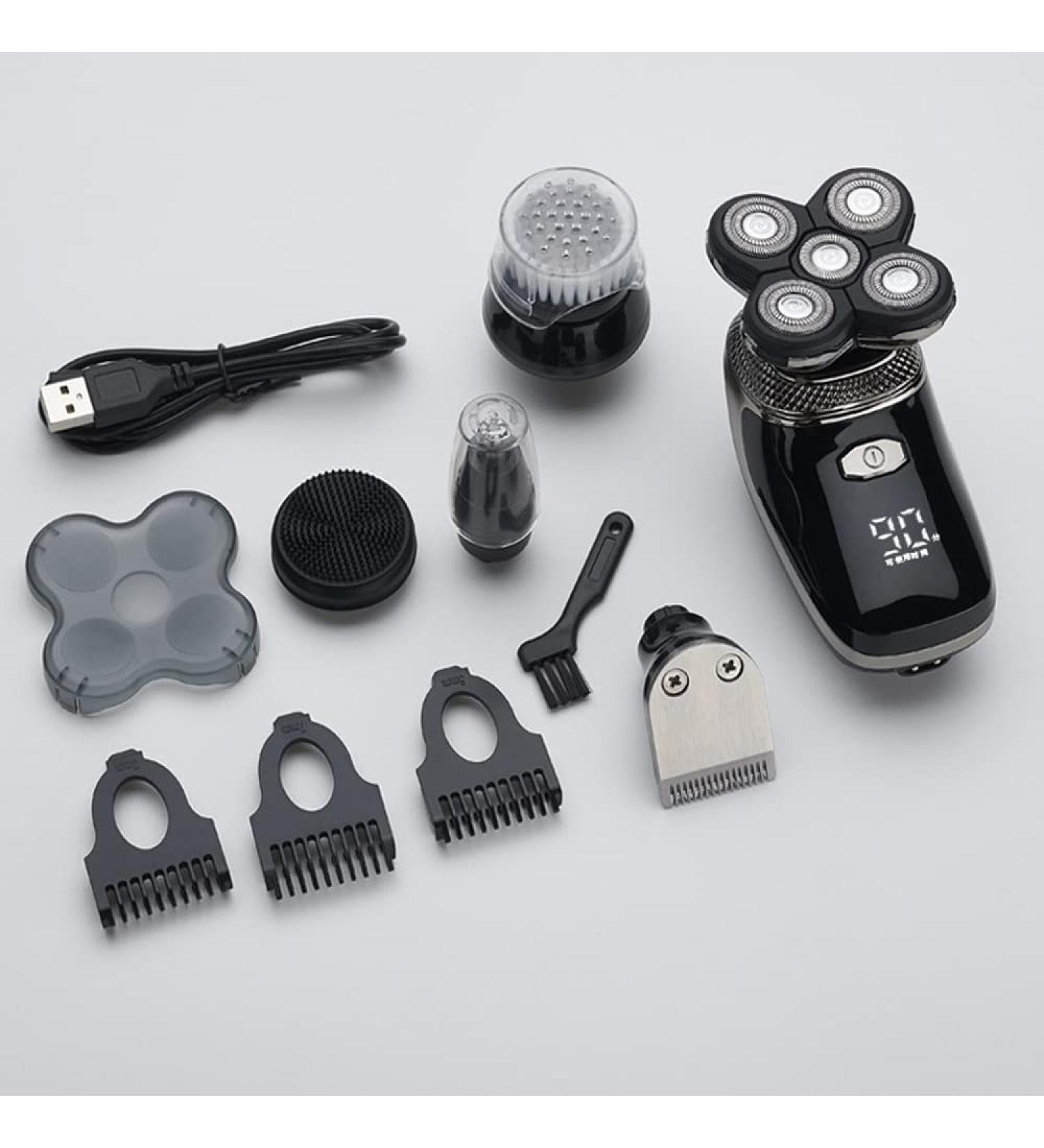 5 in 1 Electric Shaver - USB Rechargeable Floating Heads Nose & Ear Hair Trimmer Men s Facial Cleaning Brush - Buy Online on GoSupps.com