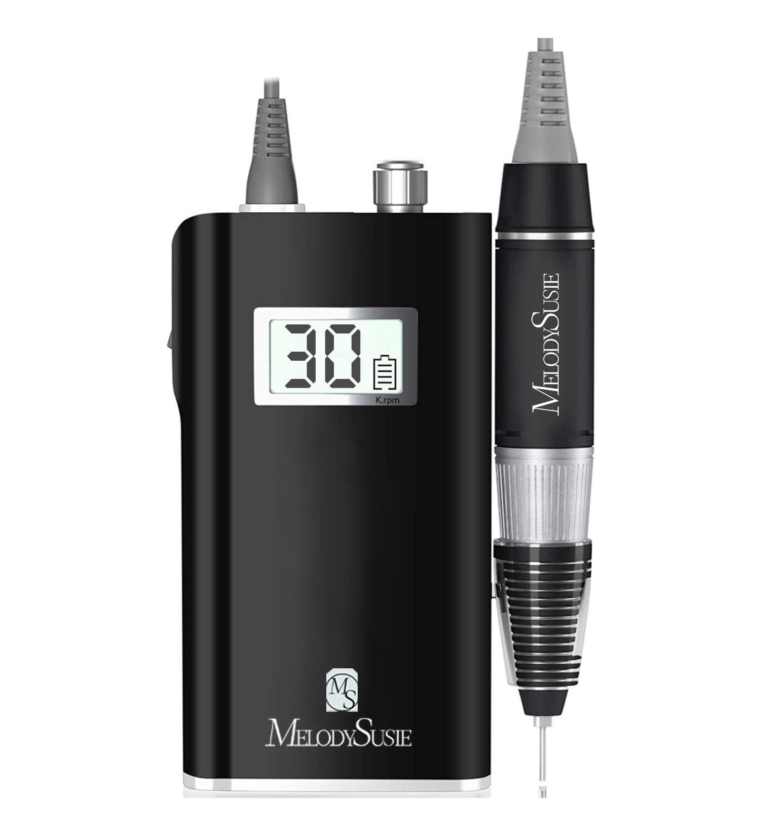 MELODYSUSIE Scamander Electric Nail Drill Kit - 30000RPM Rechargeable E File Set for Professional Manicure and Pedicure - Acrylic Nails UK - B-Black - Buy Online on GoSupps.com