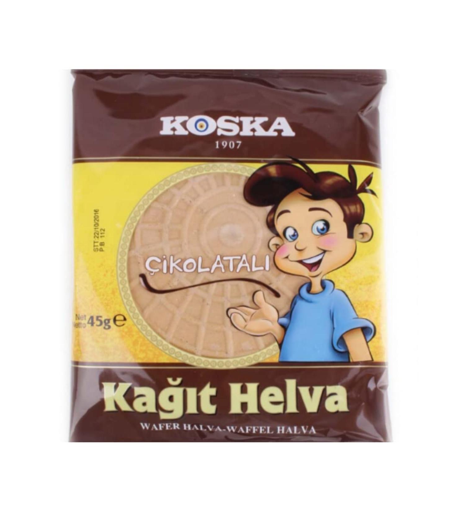 Koska Wafer Halva (Kagit Helva Cikolatali) 45gr x 30 pack Wafer Halva Chocolate