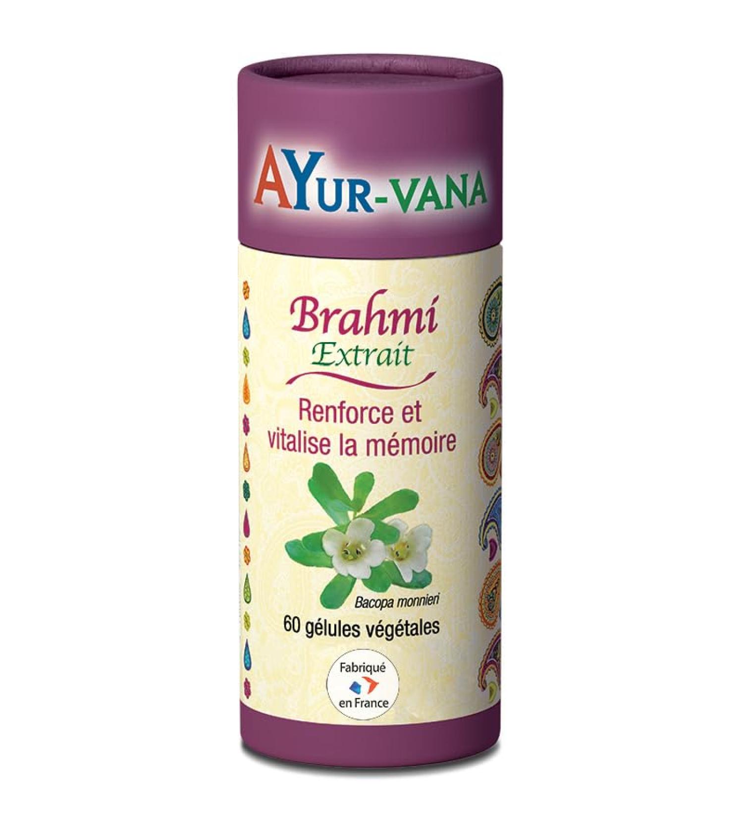 Brahmi extrait AYur-vana - 60 g lules - Renforce et vitalise la m moire