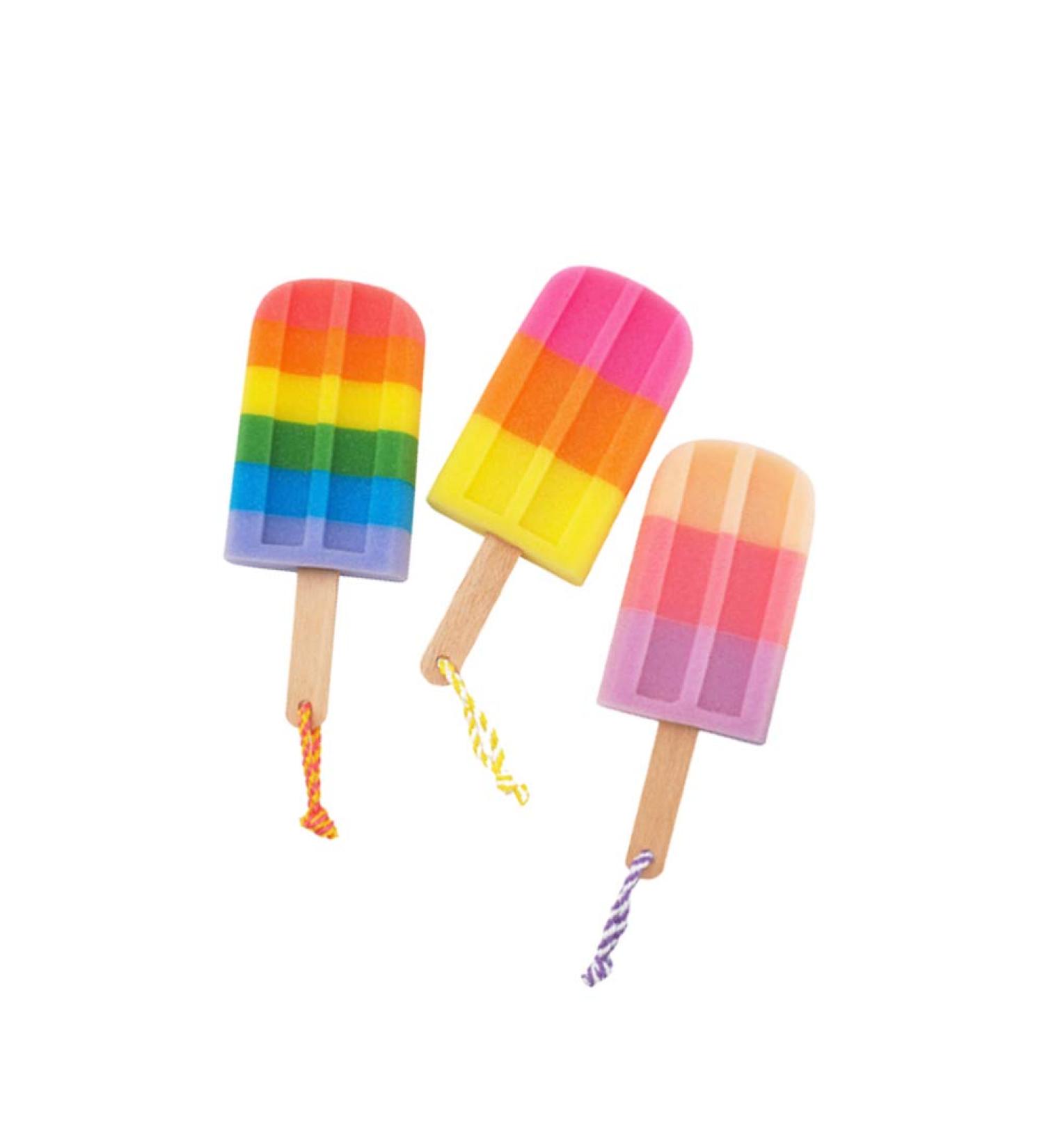 Milisten Popsicle Bath Sponge 3Pcs - Cute Ice Cream Kids Body Loofah Scrubber - Buy Online on GoSupps.com