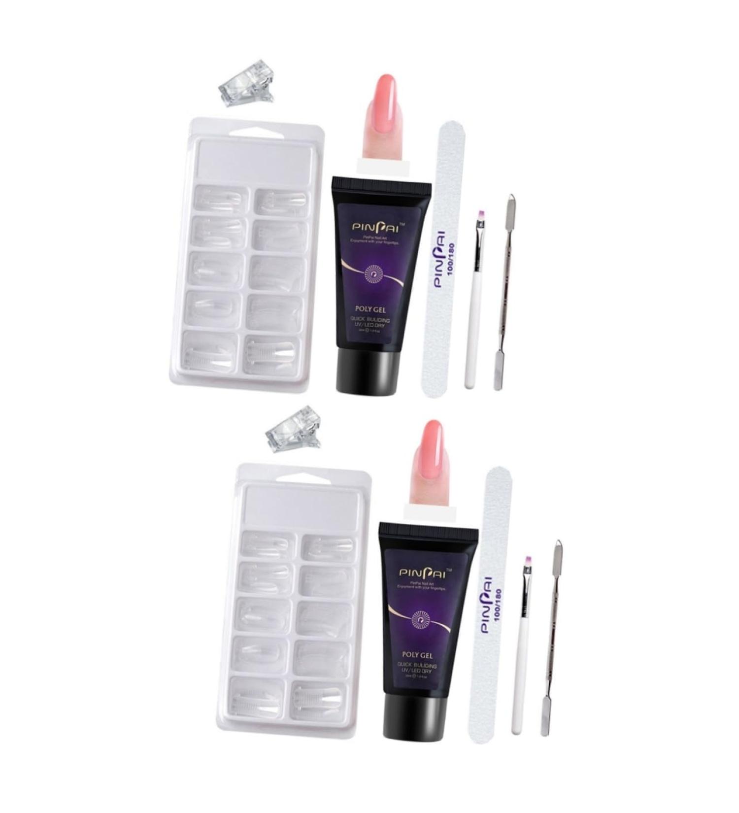 POPETPOP 2 Sets nail extension glue set manicure nail art lamp nail polish gel kit nail art brush gel manicure nail tools nail extension nail gel plastic lengthen extend - Buy Online on GoSupps.com