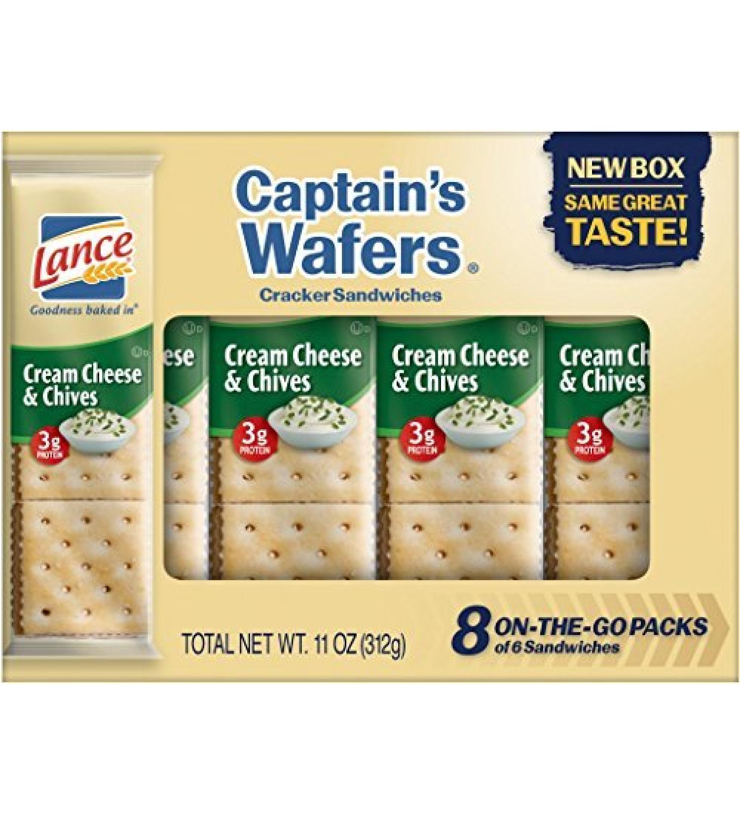 Lance Cream on Captain Wafers Sandwich Crackers Cheese and Chive 11 oz by Lance