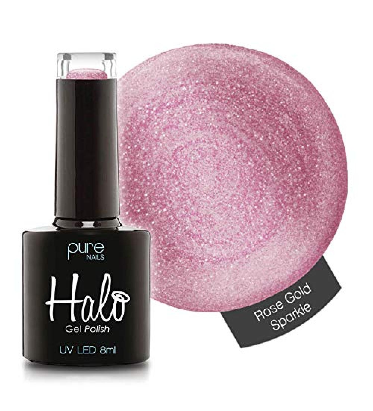 Halo Gel Polish *Full Range 8ml* **CHOOSE YOUR COLOUR(S)** (Rose Gold Sparkle N2845) Rose Gold Sparkle N2845 8 ml (Pack of 1)