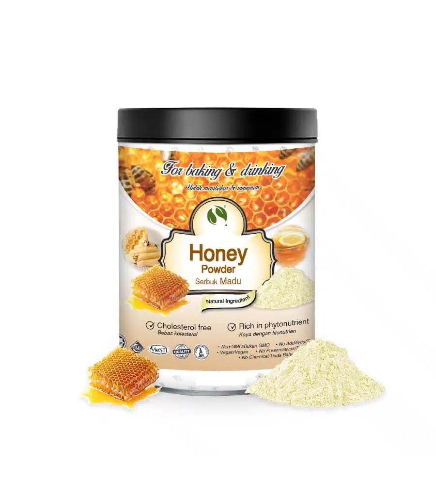 Powdered honey 200g pure 100% natural without additives - For soup smoothies coffee drinks pastries - Buy Online on GoSupps.com