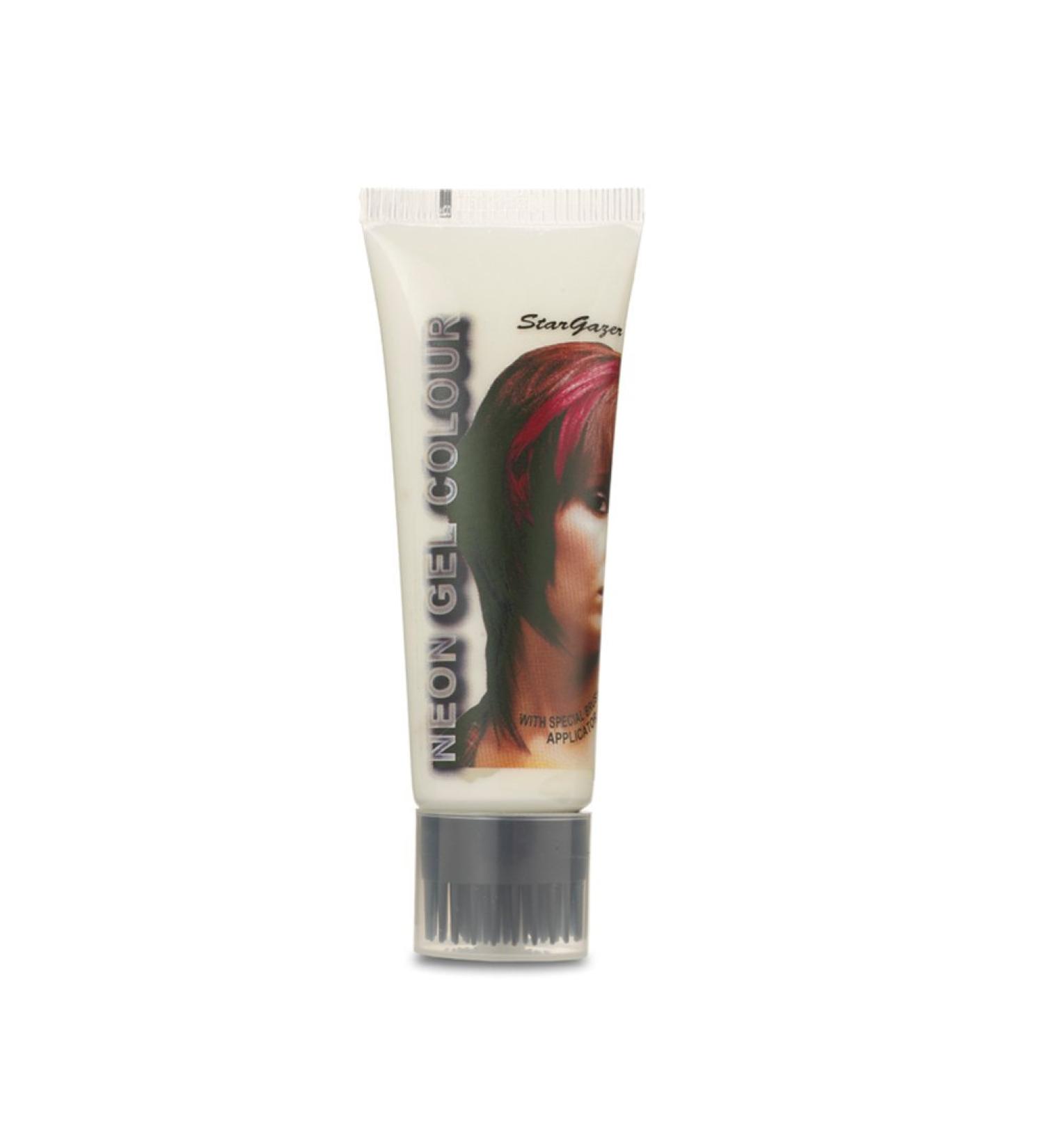 UV Neon Hair Gel White UV reactive wash out temporary hair colour.