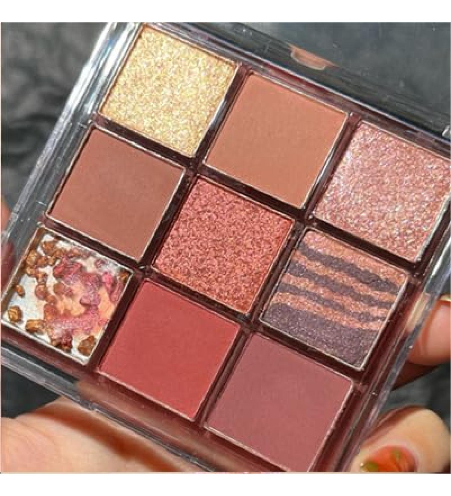 PICKX 9 Colors Glitter Eyeshadow Makeup Palette Matte High Pigmented Colorful Creamy Texture Eye Shadow Powder Natural Waterproof Long Lasting Eyeshadow Powder Cosmetics (red) - Buy Online on GoSupps.com