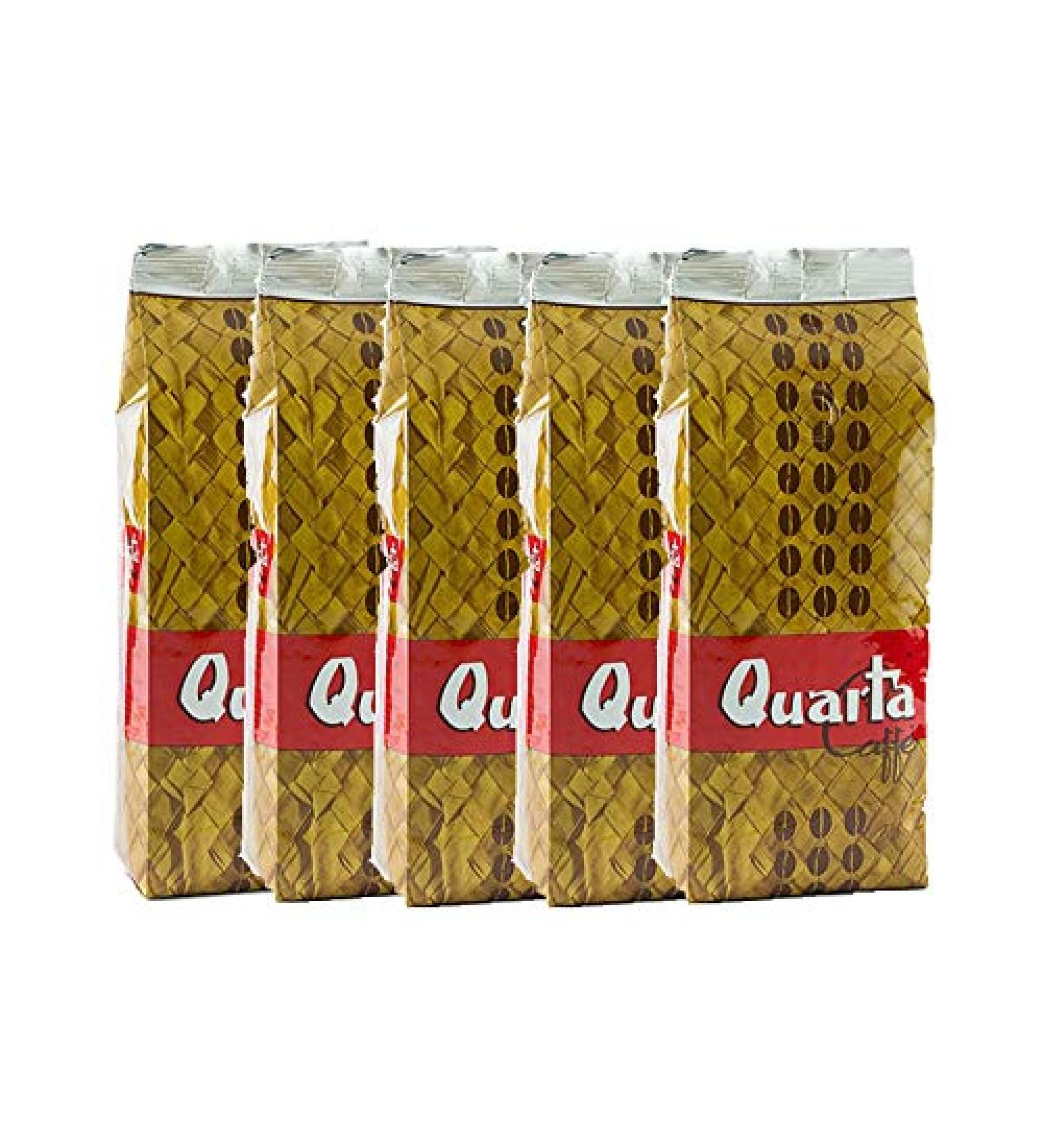 QUARTA QUARTA Flared Coffee Beans Blend a blend of well-rounded and decisive coffee 500g - 5 packs. Fine blend of coffee processed in Salento Apulia Italy.