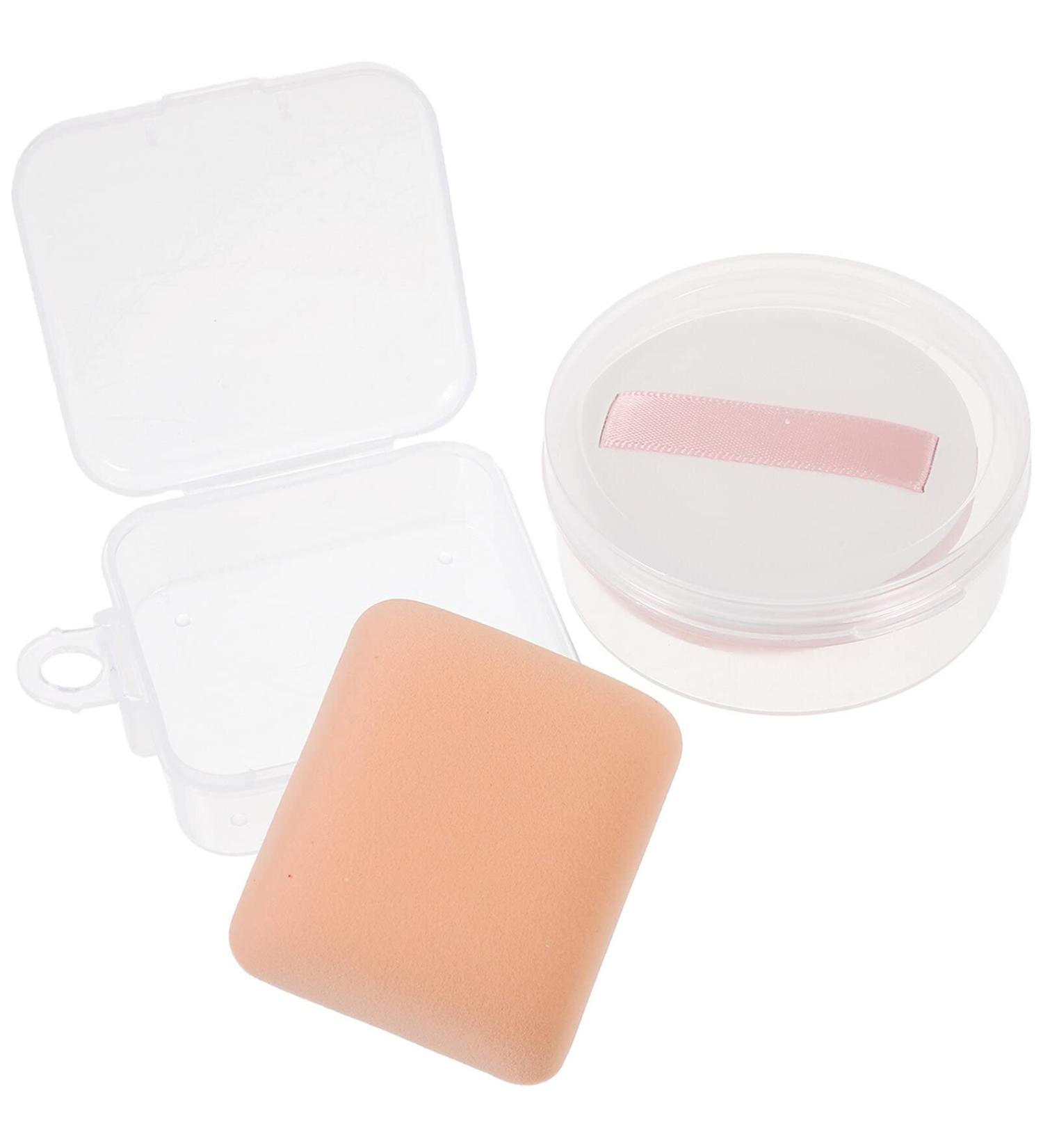 Beaupretty 2pcs Round Powder Puff & Square Makeup Sponges - Velour Cotton Applicator for Loose Powder & Foundation - Buy Online on GoSupps.com