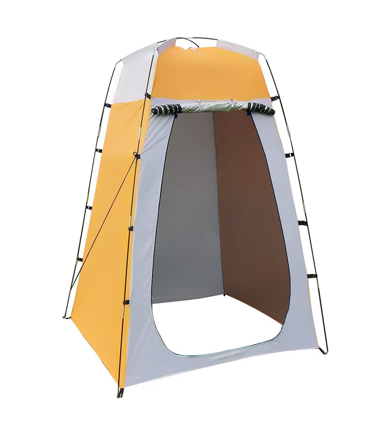 Portable Pop Up Privacy Tent | Outdoor Shower Changing Tent | Lightweight & Foldable | Camping Beach Rain Shelter | Carry Bag Included - Green Yellow - Buy Online on GoSupps.com