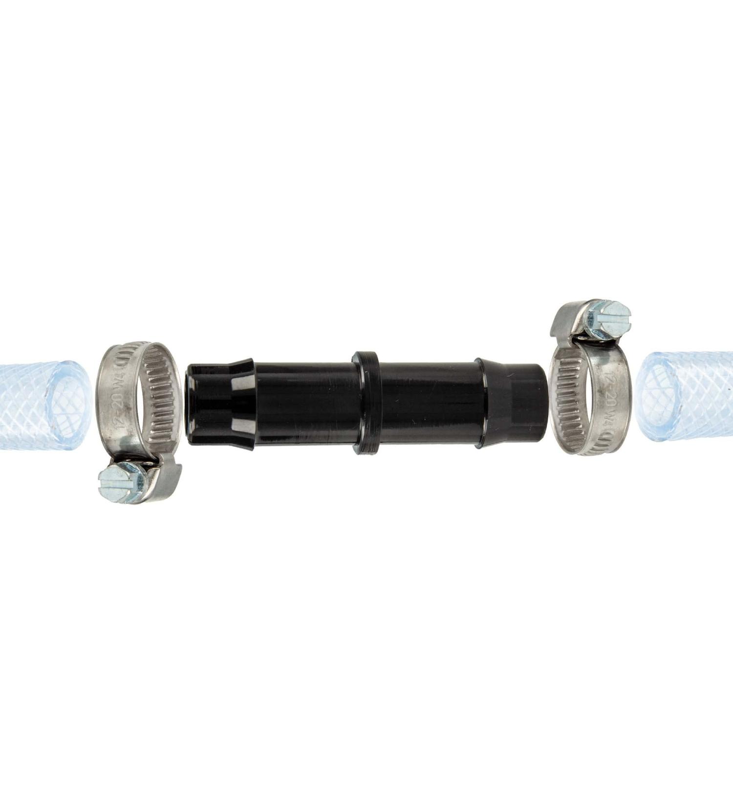 Tecuro Hose Connector 14 mm - Stainless Steel Hose Clamps - Black Nylon (Both Sides) | International Shipping - Buy Online on GoSupps.com