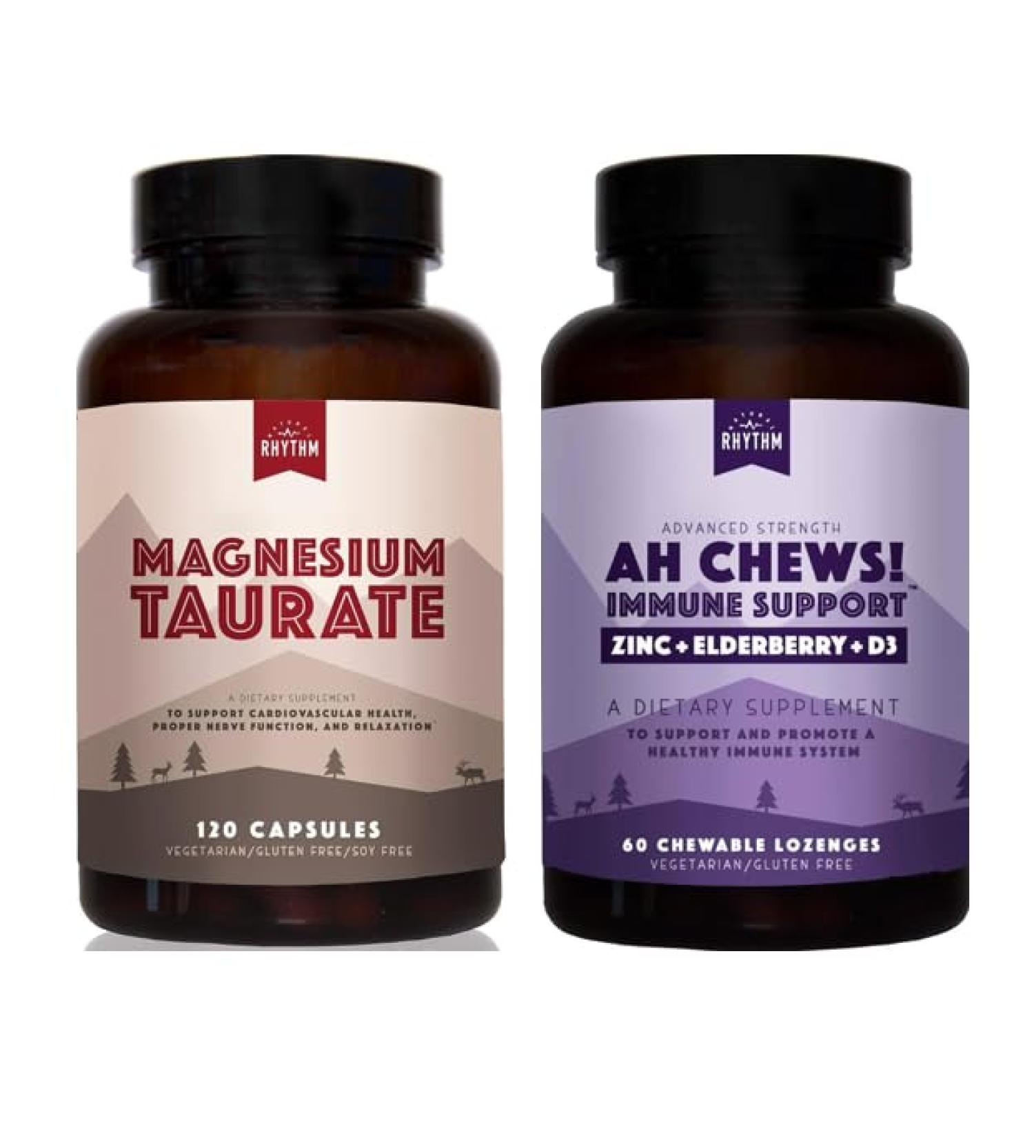 Natural Rhythm Magnesium Taurate 120 Capsules + Immune Booster Lozenges 60 Capsules Bundle - Buy Online on GoSupps.com