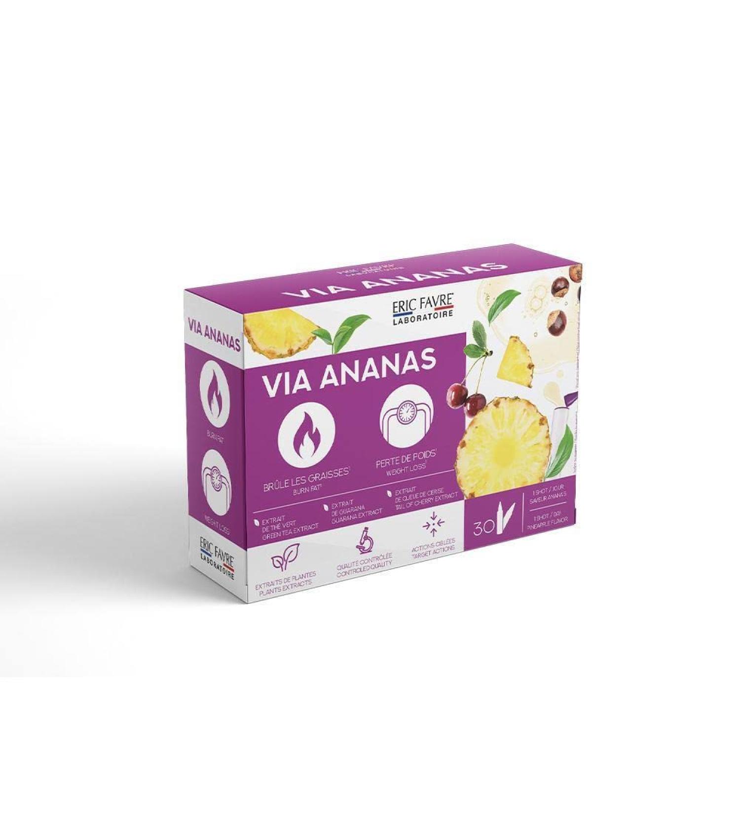 VIA PINEAPPLE Fat Burner with Pineapple Green Tea Guarana and Cherry Tail Helps with Weight Loss Fat Burner Laboratory Eric Favre - Buy Online on GoSupps.com