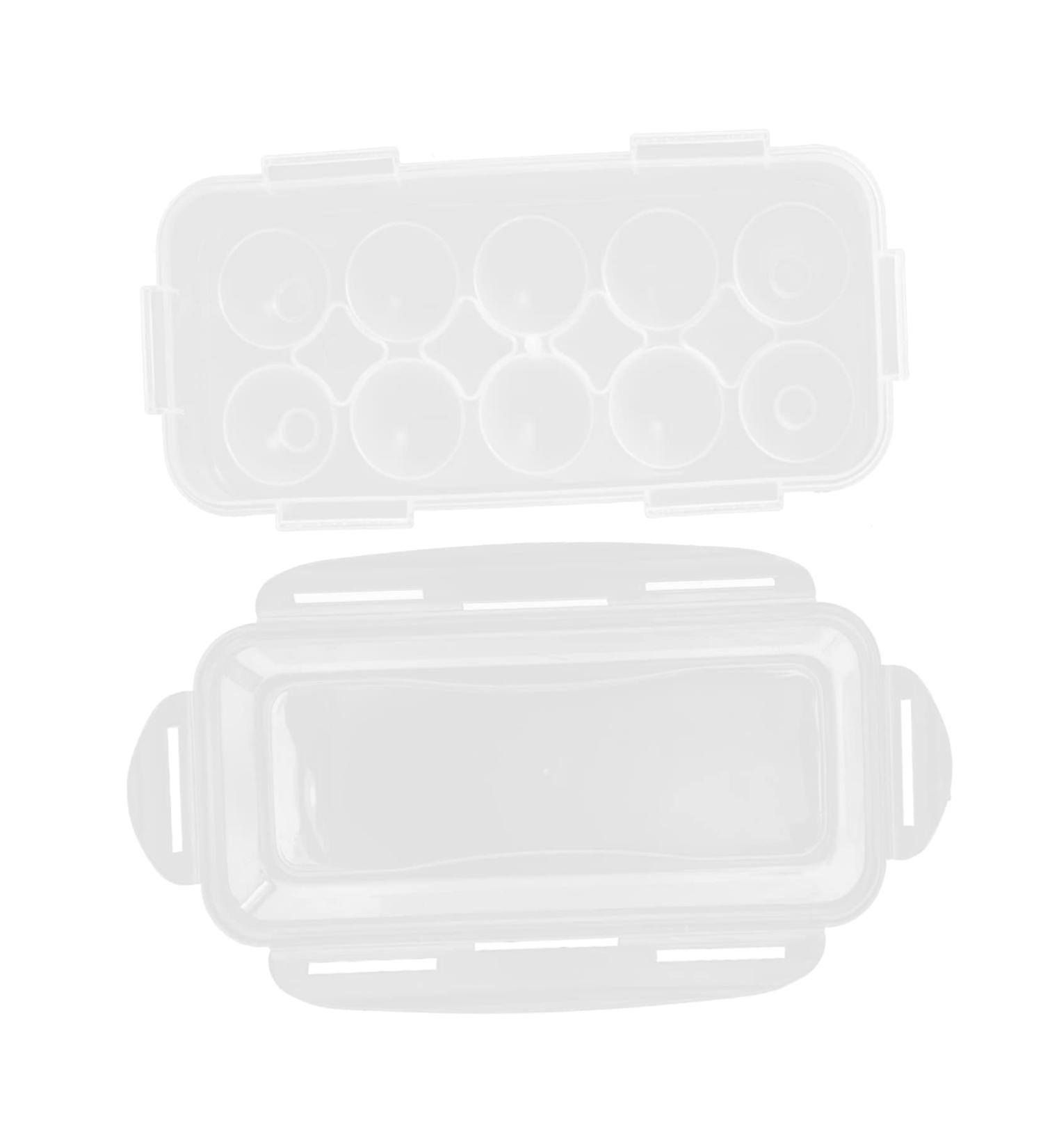 Healeved 2pcs Box Plastic Pallets Containers with Lids Portable Egg Case Mustard With Cover Egg Tray Whitex2pcs 27.5x13cmx2pcs - Buy Online on GoSupps.com