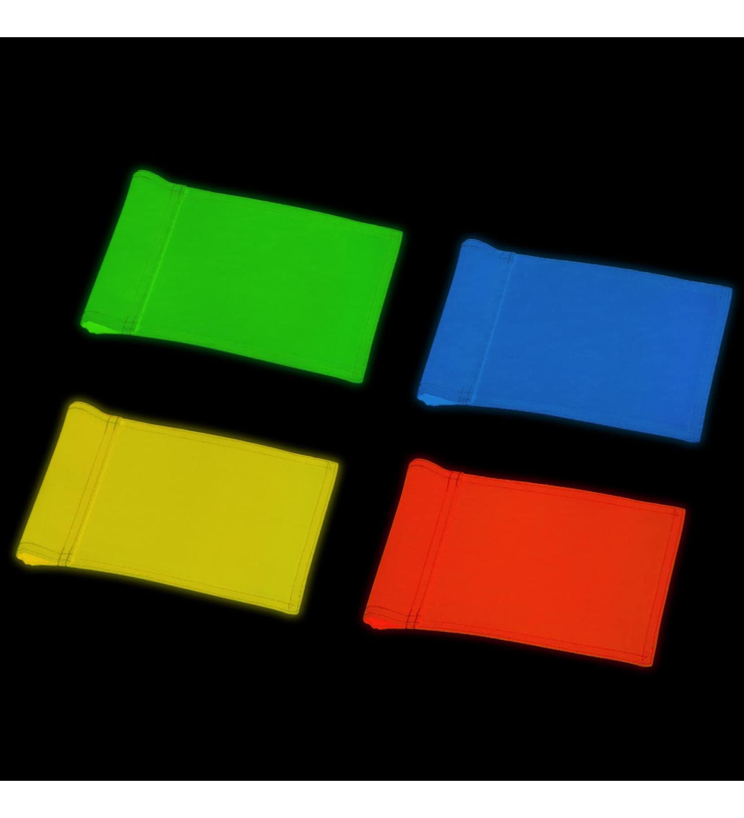 KINGTOP Double Sided Glow Golf Flag 4-Pack - 8x6 Inch Putting Green Flags for Yard - Glow-in-the-dark Novelty Backyard Target Flag with Tube Insert - Mini Pin Flag Set - Buy Online on GoSupps.com