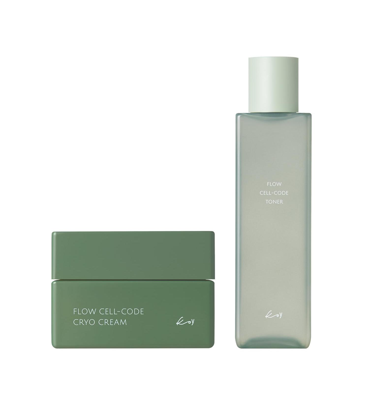 KOY Flow Cell-Code Toner & Cryo Cream Set | Hydrating Toner + Cooling Cream Duo | Smooth & Refresh Finish - Buy Online on GoSupps.com
