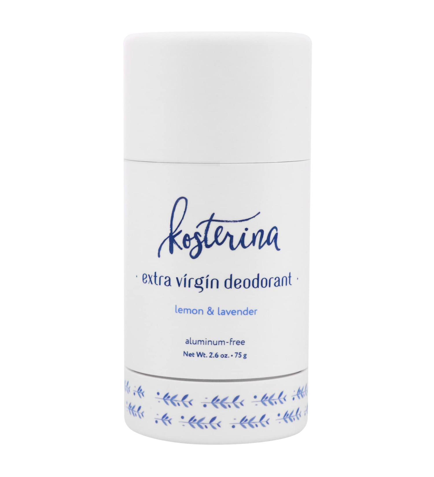 Kosterina - Extra Virgin Deodorant Aluminum-Free Made with Organic Coconut Oil and 100% Early-Harvested EVOO Helps Protect Against Odor Easy-Glide Texture Hydrating Formula | 2.6 oz (75g)
