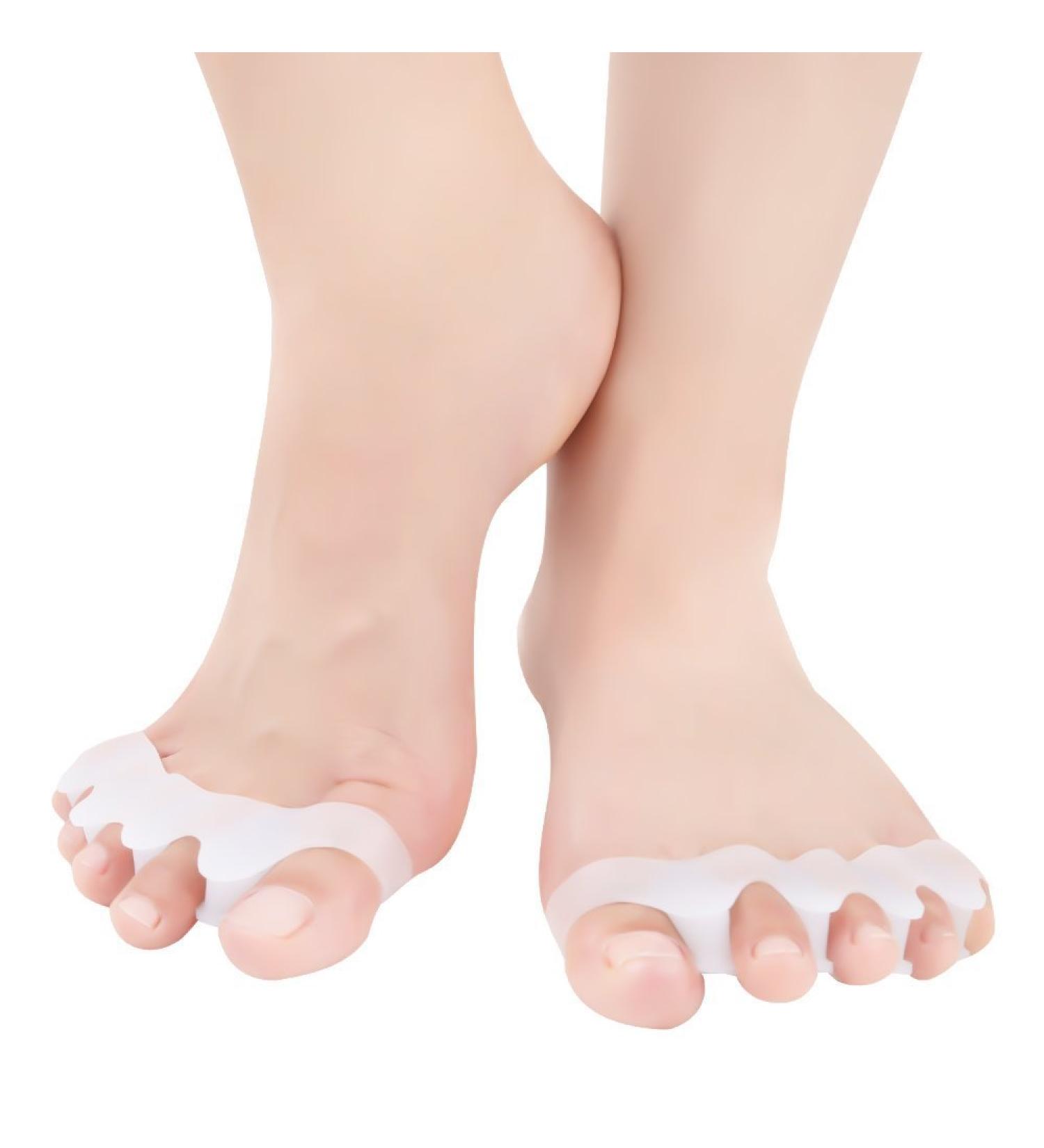 Gel Toe Separator & Stretcher Bunion Corrector Splint Kit  Relieve Pain of Hallux Valgus  Tailors Bunion and Hammer Toe  Rubber Silicon Toe Straightener Spacer Spreader Aid for Men and Women (A)