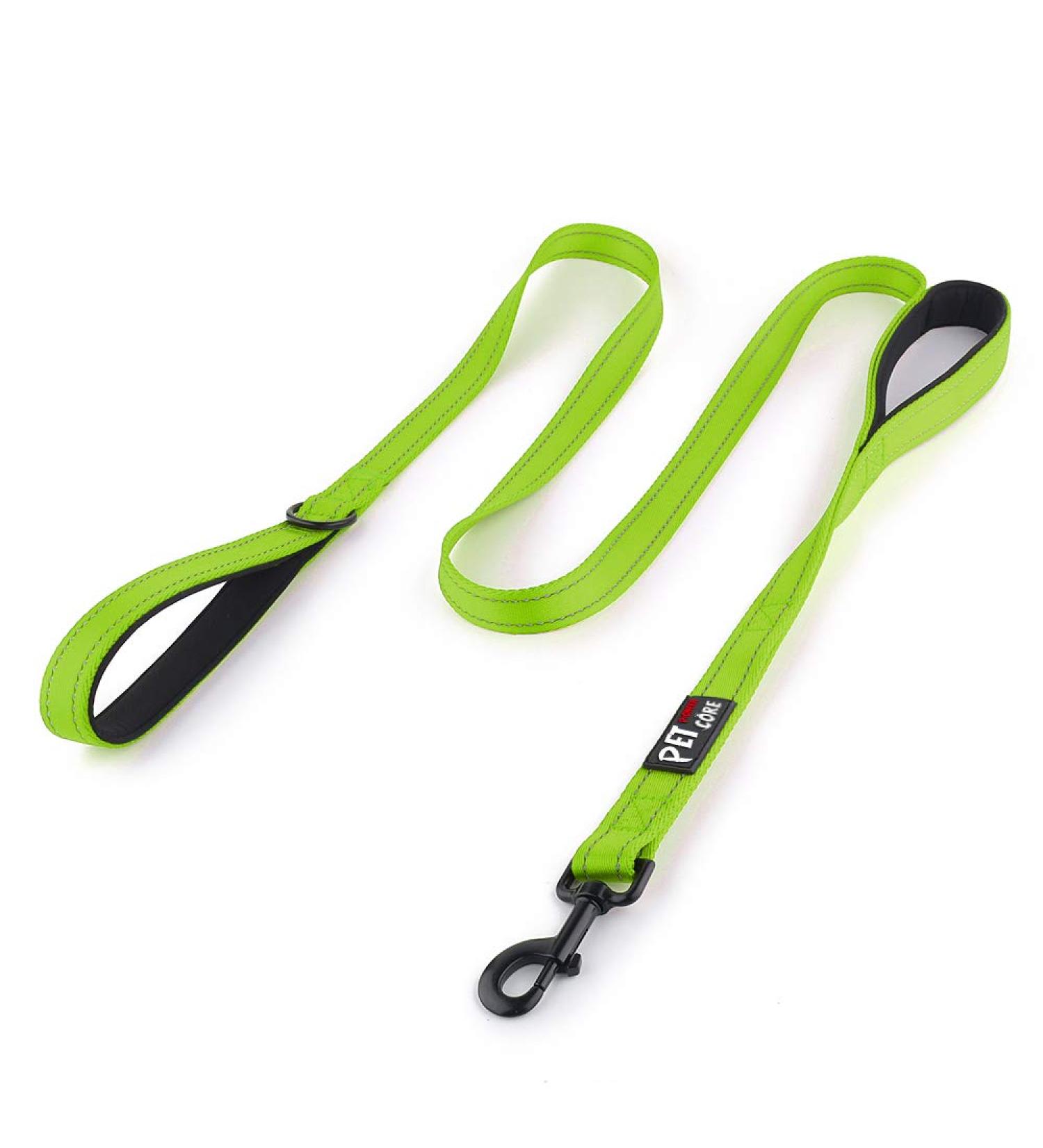 Pioneer Petcore 6ft Dog Lead - Heavy Duty Reflective Dual Handle Leash for Large and Medium Dogs - Green - Buy Online on GoSupps.com