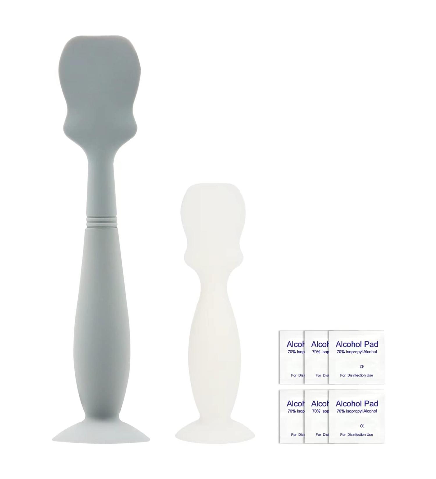 2 Pack Baby Diaper Cream Brush Diaper Cream Spatula with Cleaning Alcohol Pads Baby Bum Brush for Butt Paste Diaper Cream Diaper Cream Spatula Applicator Silicone Baby Butt Paste Spatula for Babies Newborn Large Grey... - Buy Online on GoSupps.com