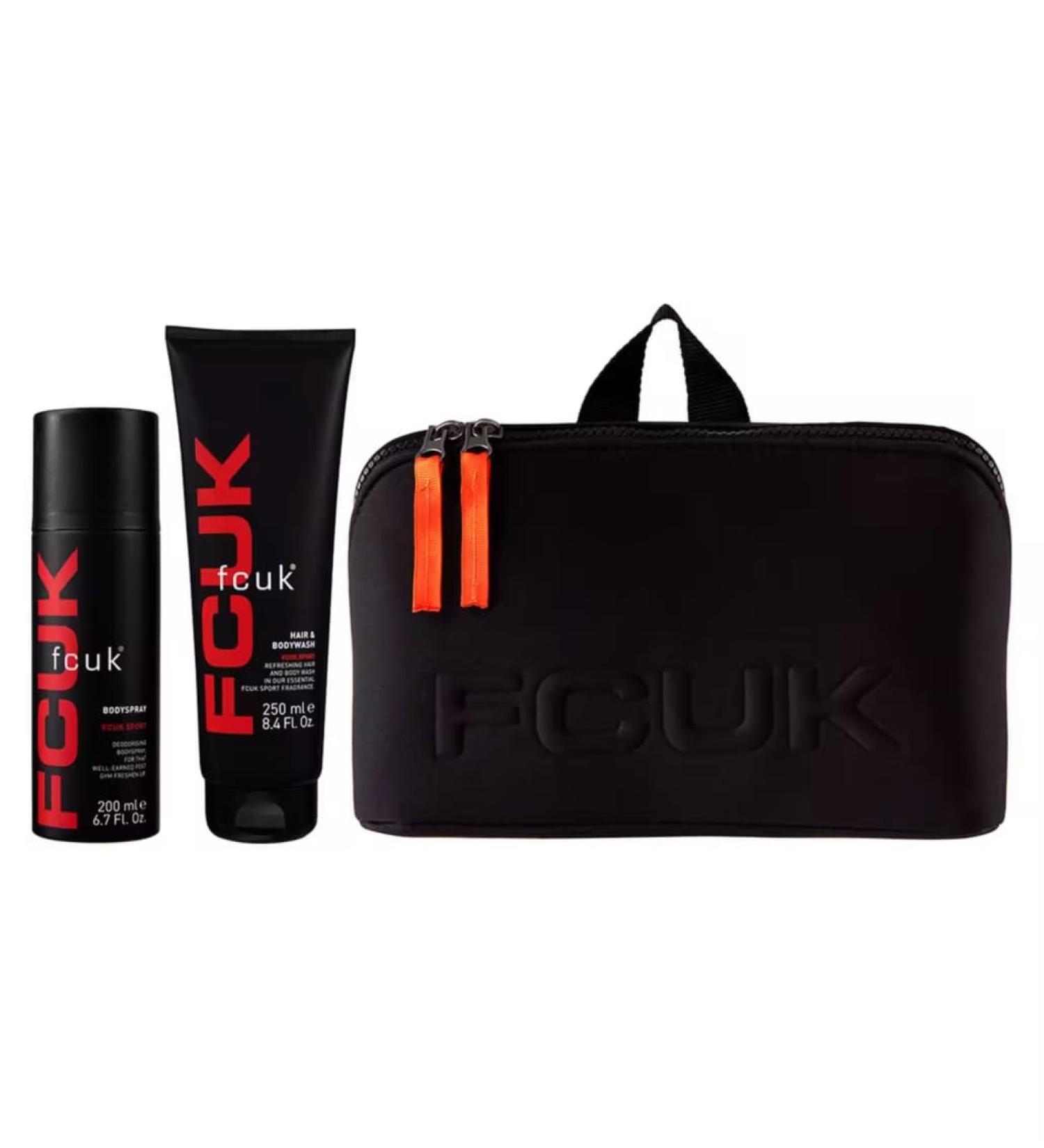 FCUK French Connection Heavyweight Wash bag inc FCUK Sport Body Spray & Wash - Buy Online on GoSupps.com