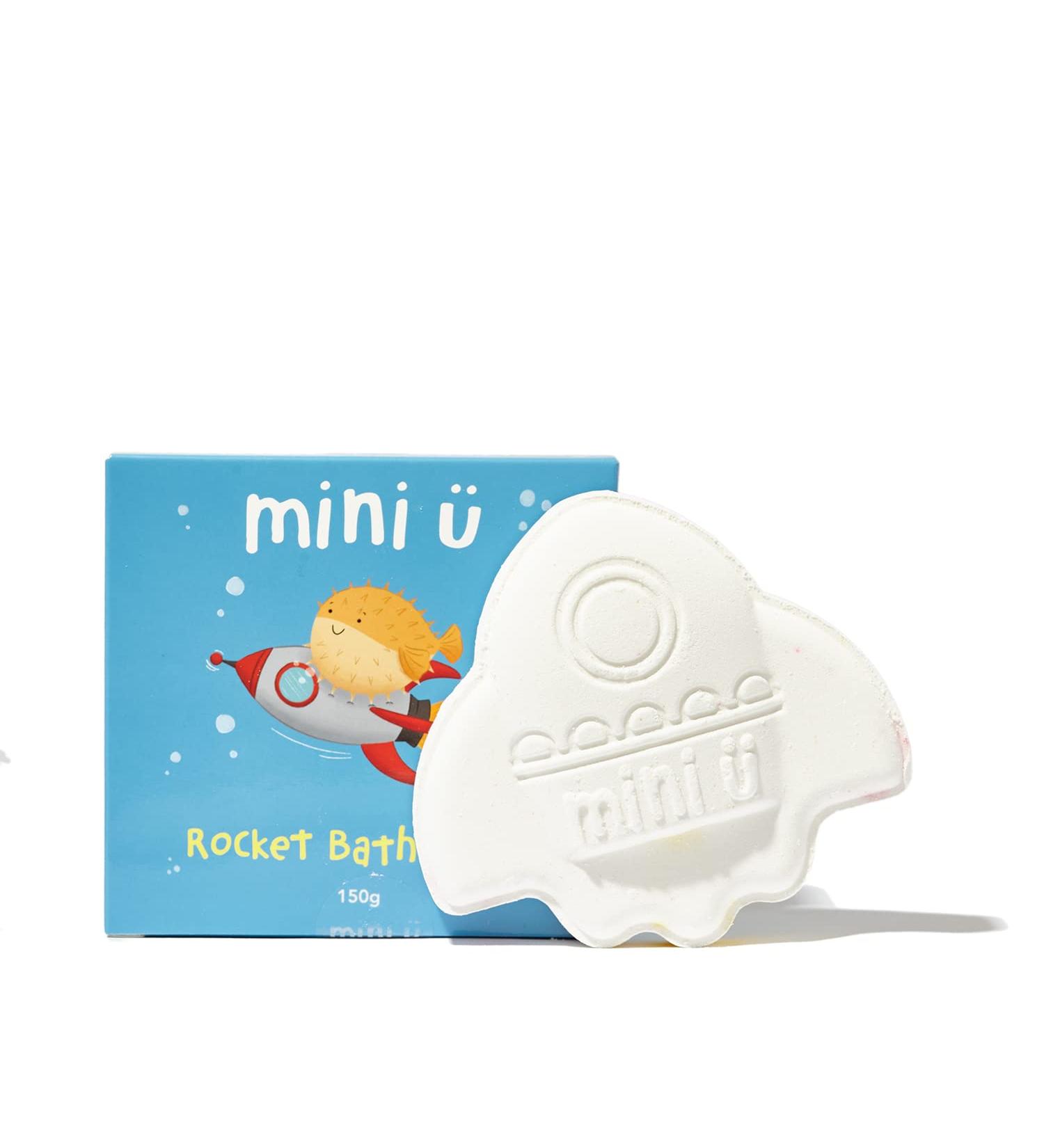 Mini U Rocket Bath Bomb Bath Fizzer with Shea Butter to Moisturise Vegan & Cruelty Free White Red & Yellow Flame Tail 1 - Buy Online on GoSupps.com