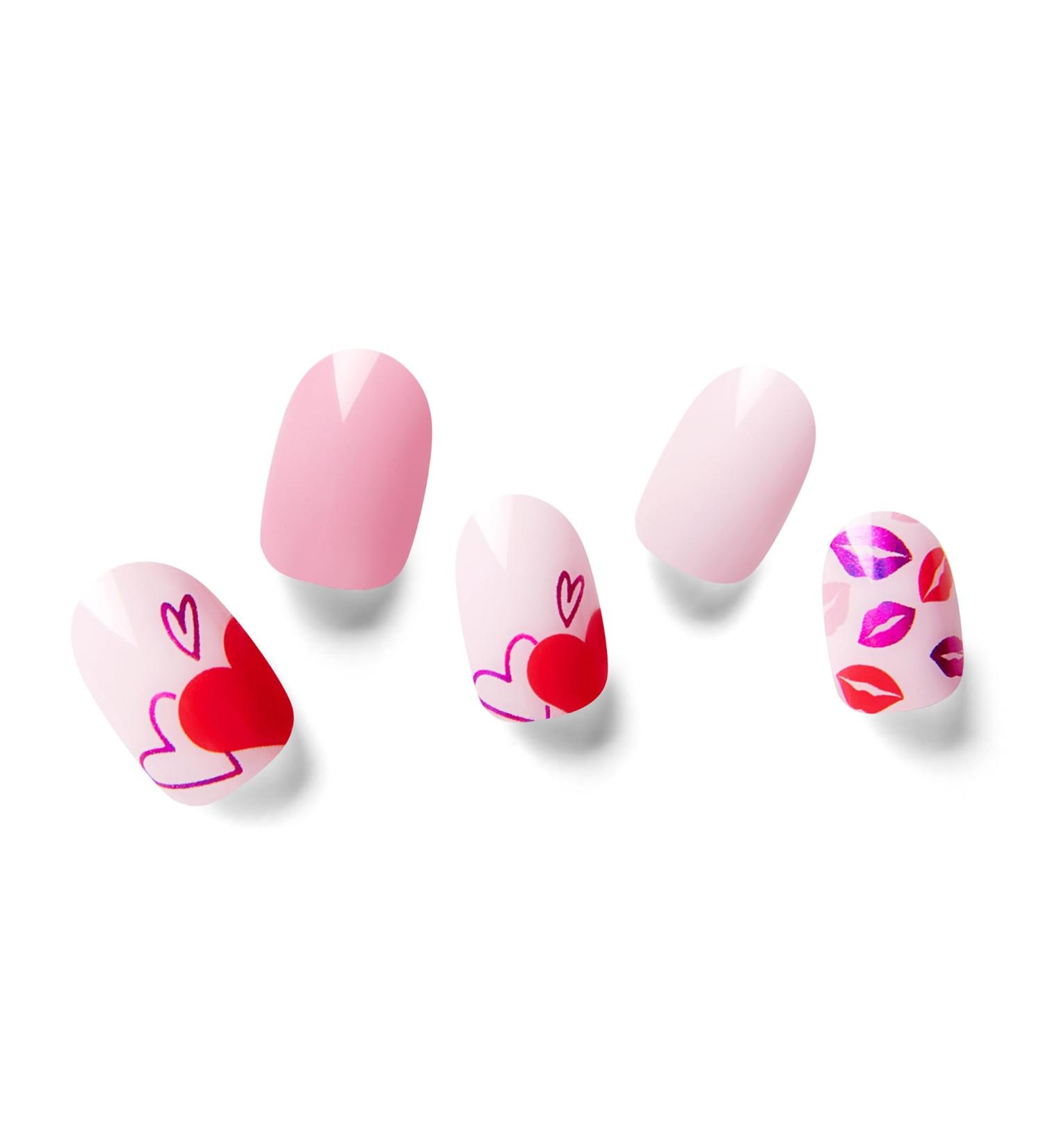 NAILOG Semi Cured Gel Nail Strips 34 pcs Salon-Quality Gel Nail Stickers Long Lasting Nail Wraps for Women with Soft Gel Finish Vintage Print & Silver Glitter (Seal of love) - Buy Online on GoSupps.com