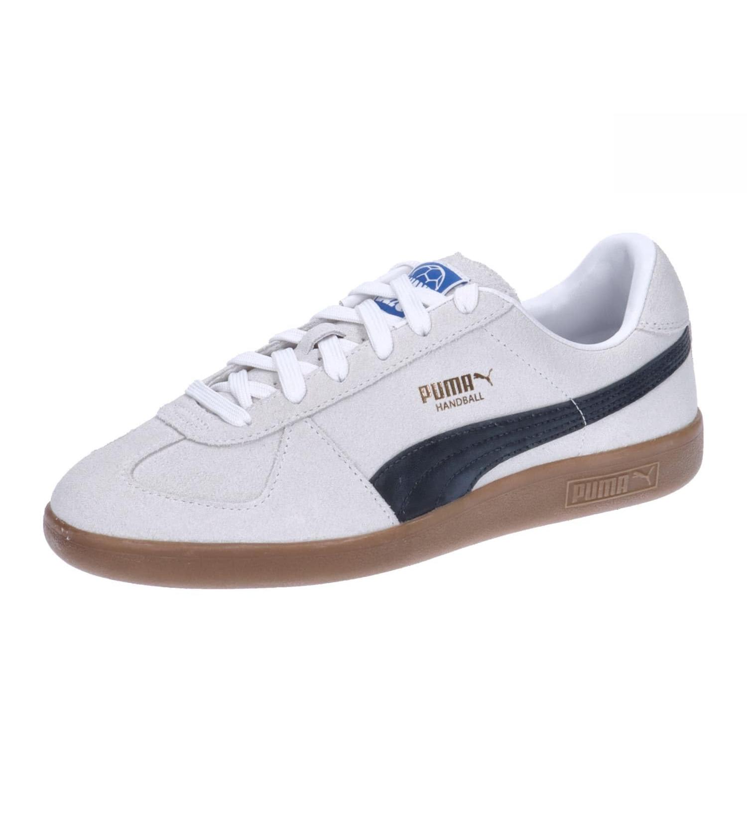 PUMA Men's Handball Indoor Court Shoe - 44 EU | Puma White/Black/Gum | International Shipping Available - Buy Online on GoSupps.com