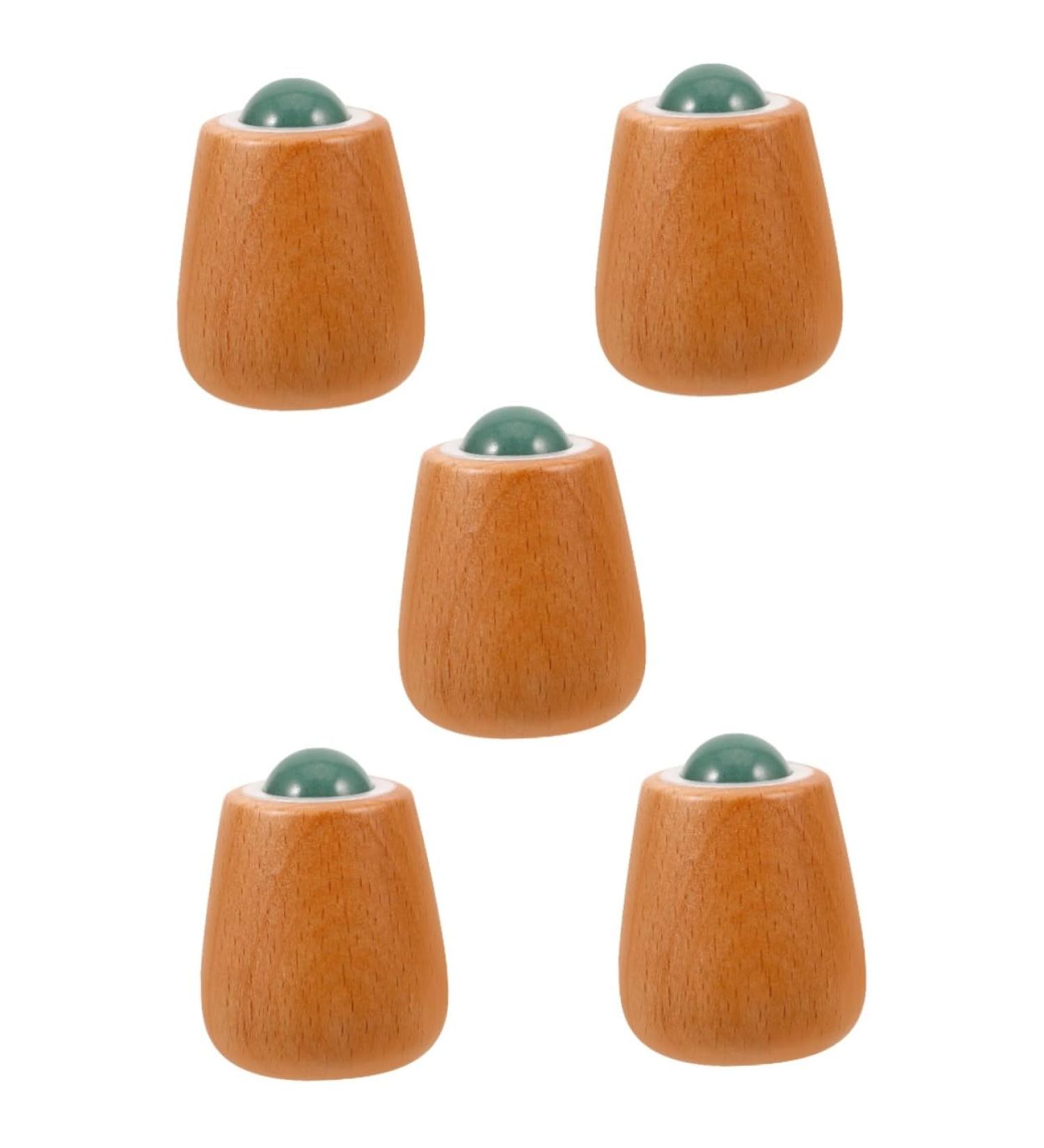 Buy Healvian 5-Piece Jade Roller Set - Facial Massage & Eye Roller Tools for Swelling Relief | Wooden Handle Beauty Devices - Buy Online on GoSupps.com