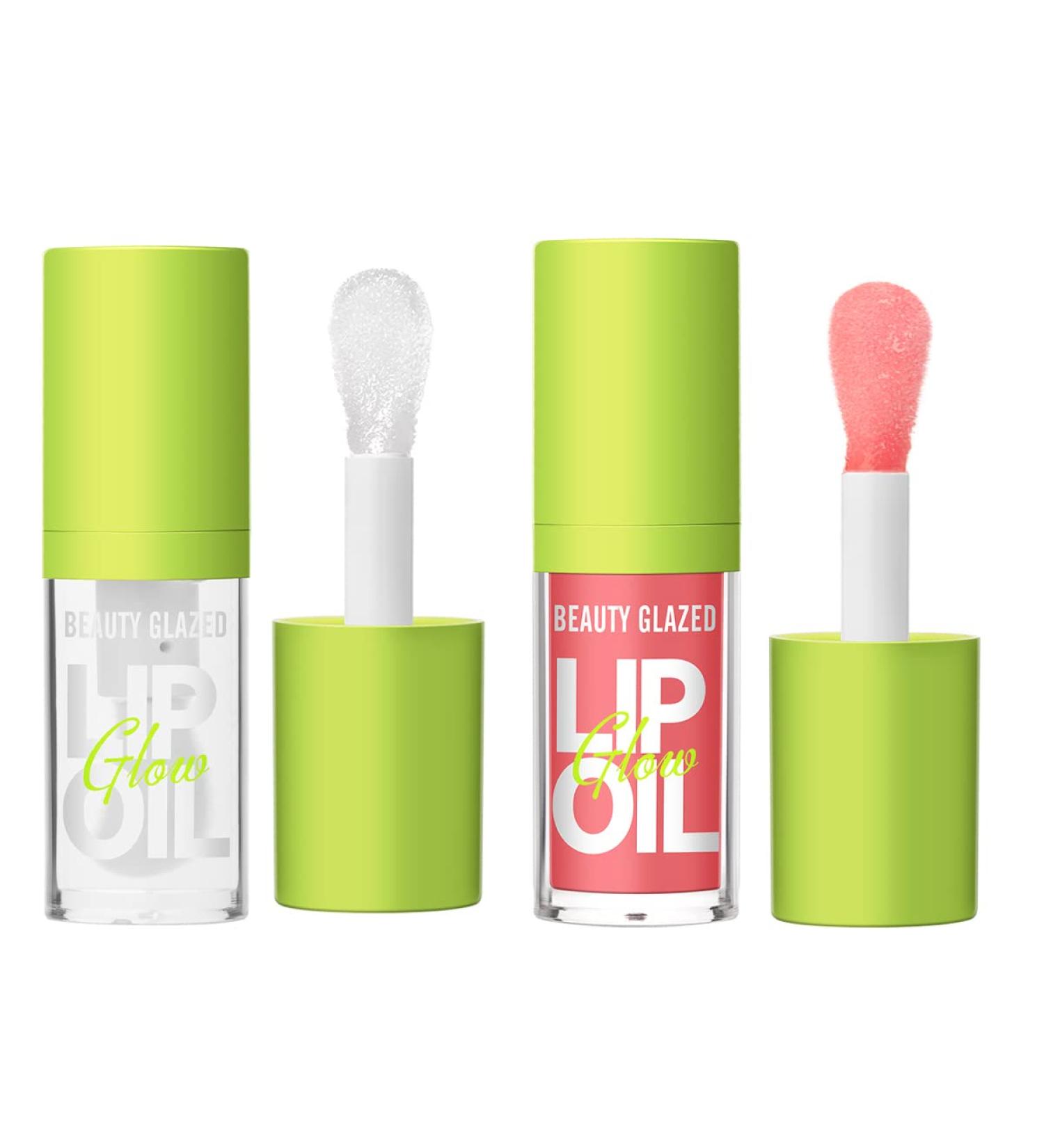 Beauty Glazed Big Brush Head Lip Oil - Ultra-Hydrating Glossy Finish & Vegan Tinted Lip Gloss - 101 MEET & 102 KISS 2 - Buy Online on GoSupps.com