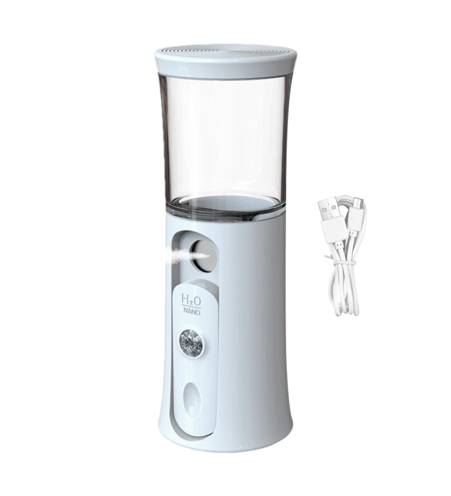 Cordless Travel Steamer - Cordless Facial Mister | 30ml Visual Water Tank Cordless Mist Sprayer Handy Nano Mist Sprayer with Colorful Light for Face Hydrating White - Buy Online on GoSupps.com
