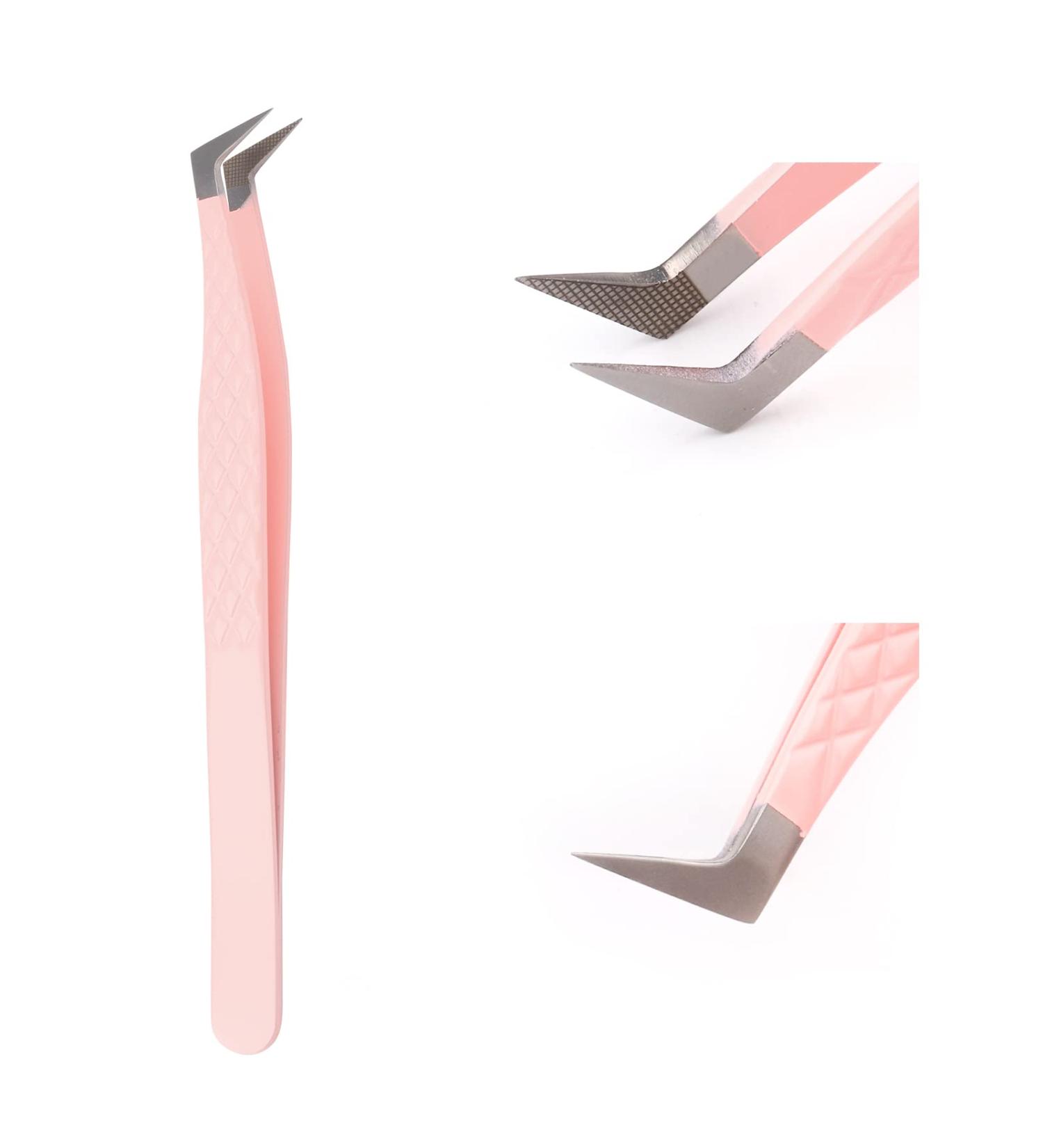 FADLASH 90 Degree Curved Volume Lash Extension Tweezers for Professional Artists - Ideal for Larger Fans - Fiber Tip 90 Tweezer - Buy Online on GoSupps.com
