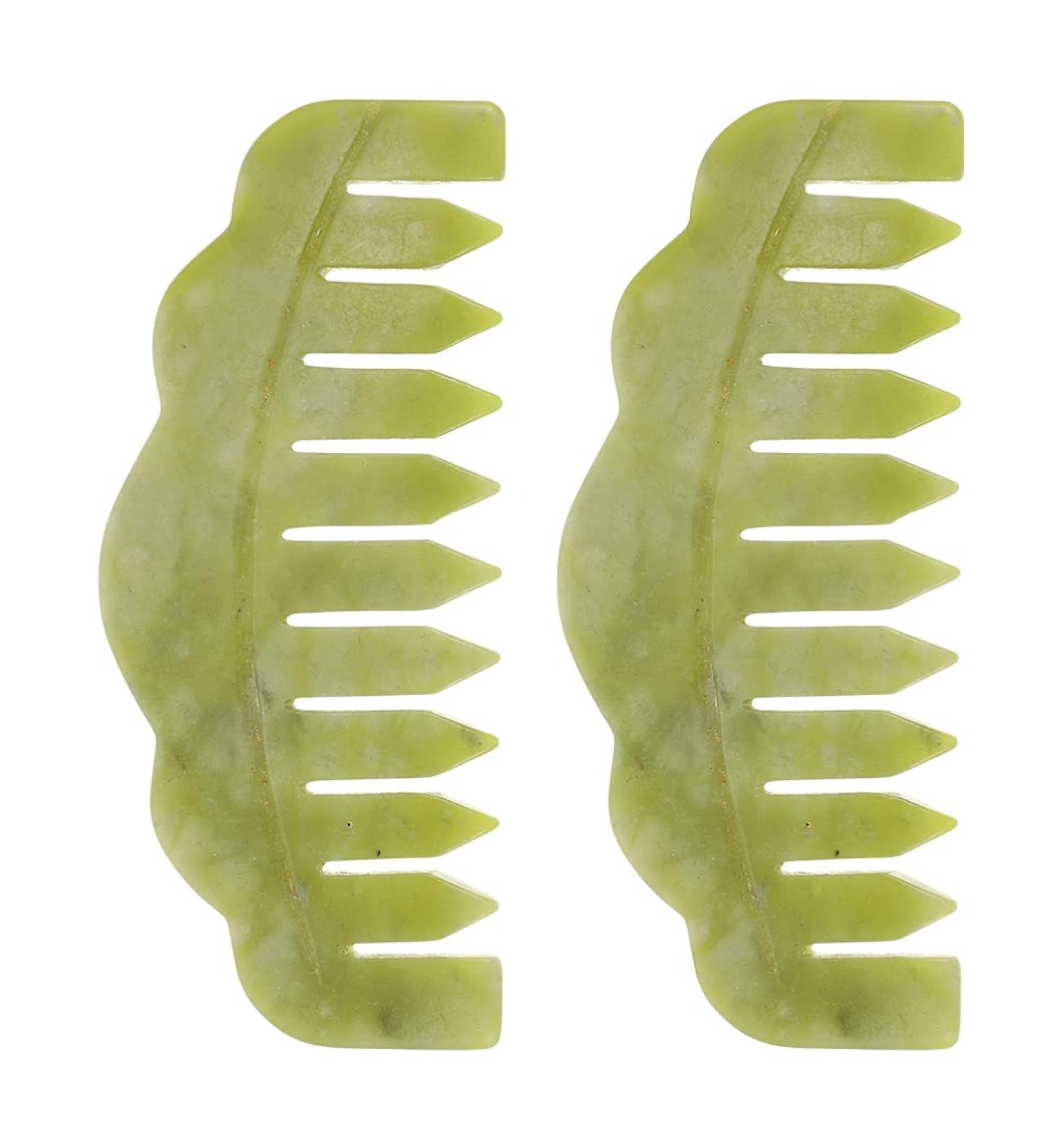 Beaupretty Jade Stone Massage Comb - 2pcs Scalp Massage & Acupuncture Therapy Comb for Spa & Wellness - Buy Online on GoSupps.com