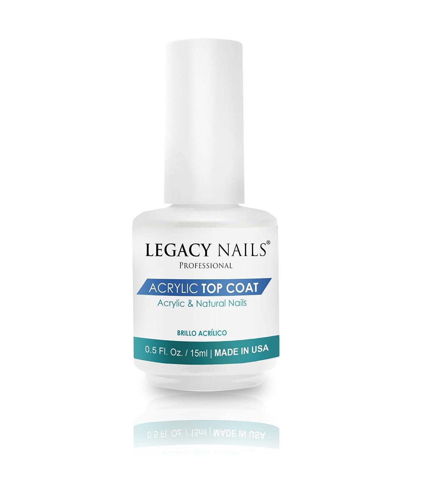 Legacy Nails Acrylic Top Coat 15ml - Shiny Finish for Gel and Natural Nails - Buy Online on GoSupps.com