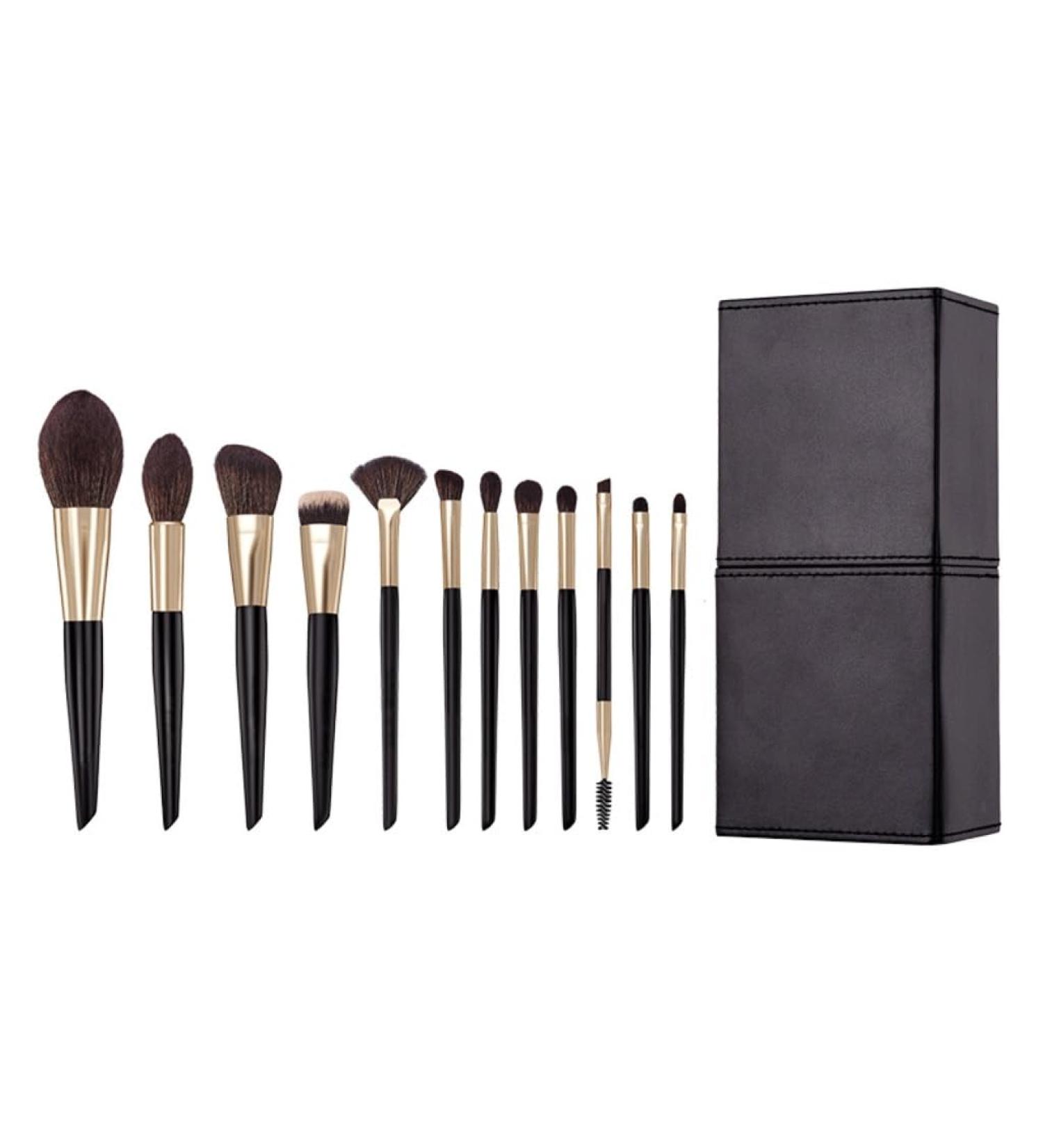 Buy Black Gold 12 Point Makeup Brush Set | Soft Powder & Sculpting Brushes for Flawless Makeup - International Shipping Available - Buy Online on GoSupps.com