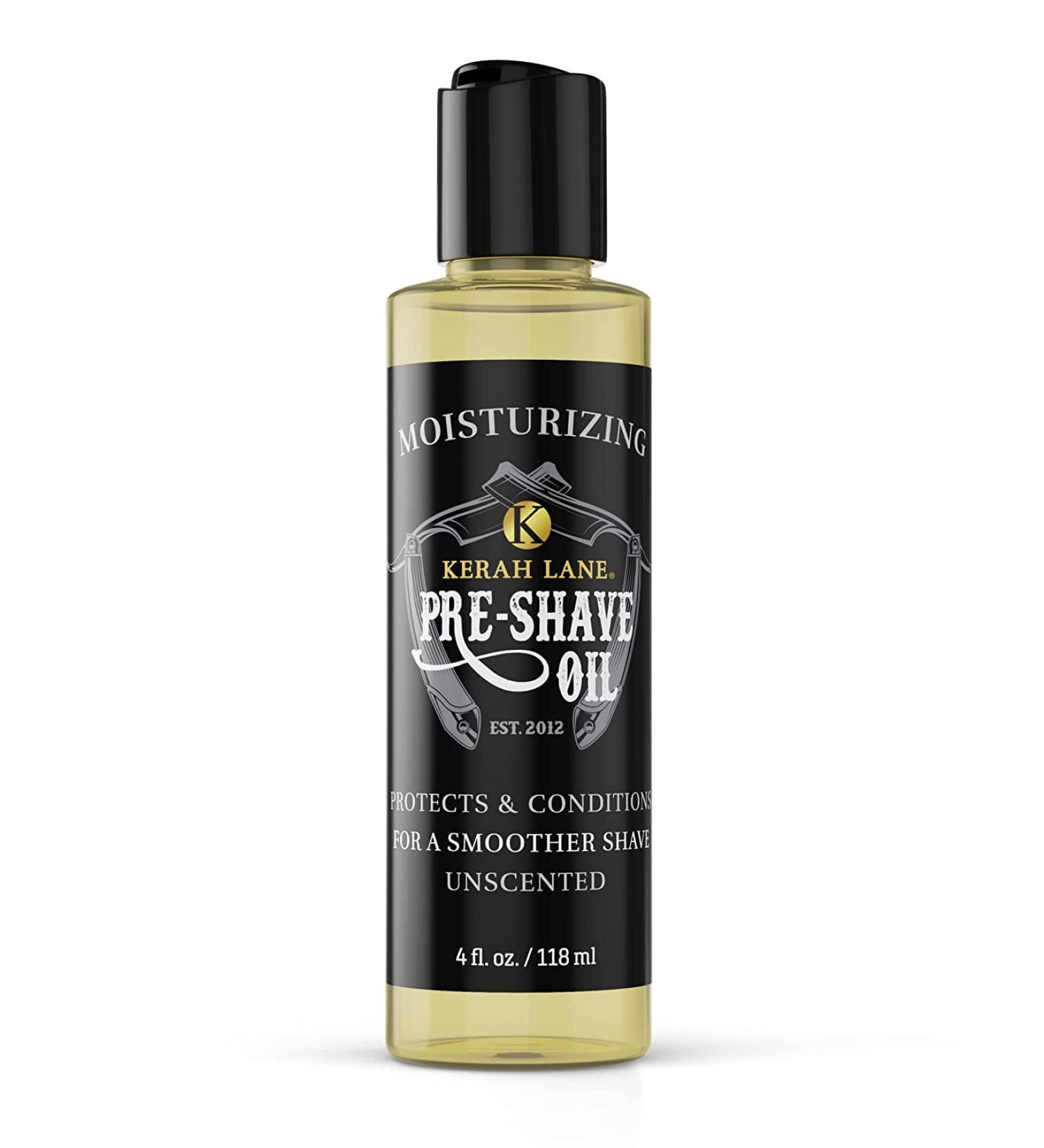 Kerah Lane Pre-Shave Lube Oil - Unscented 4oz | Moisturizing Shaving Oil for Safety & Straight Razor | Smooth, Irritation-Free Shave - Buy Online on GoSupps.com