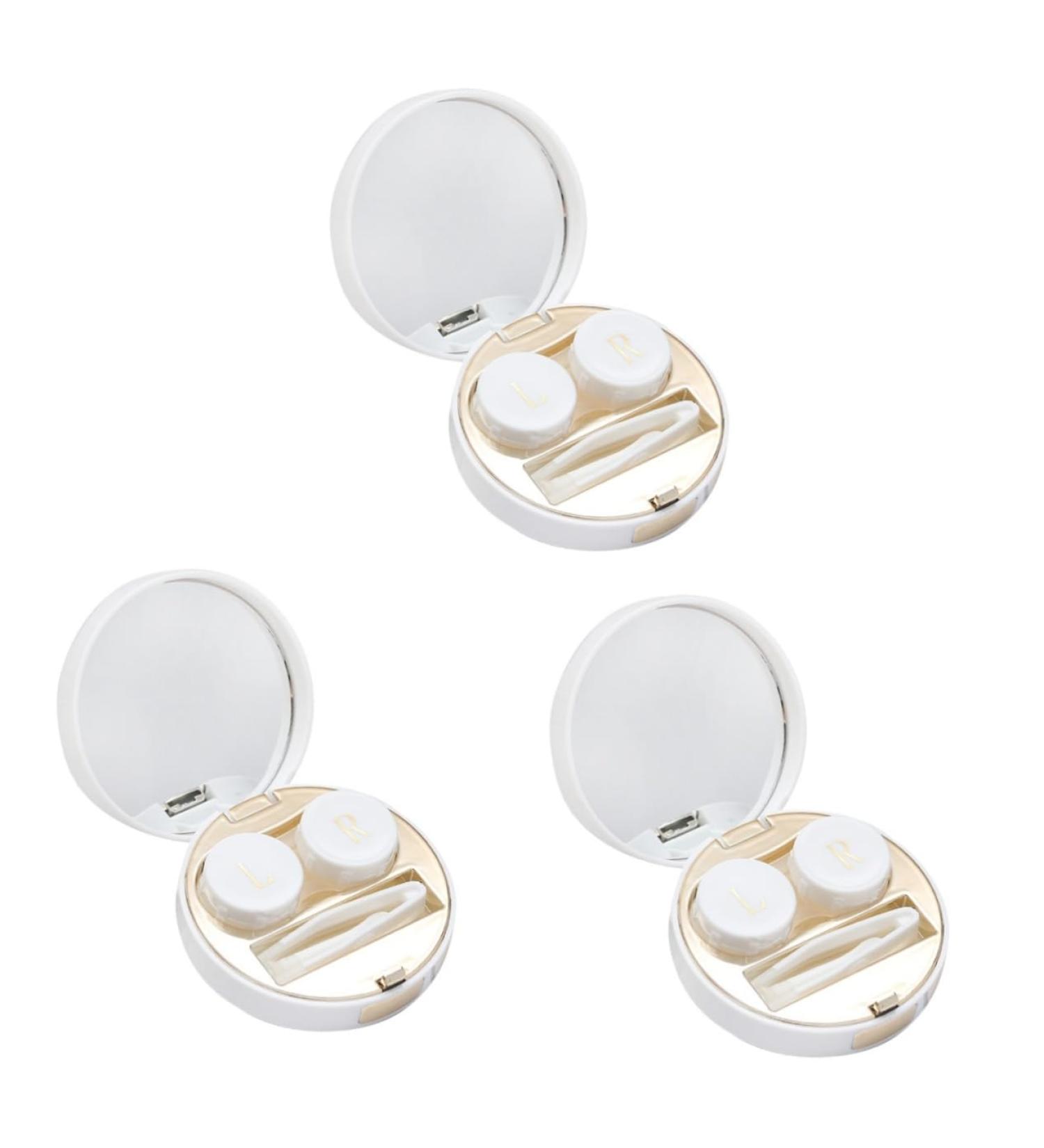 Healeved 3 STK Contact Lens Container - Marbling Storage Box & Tweezers for Travel - Sweet Lens Case - International Shipping - Buy Online on GoSupps.com