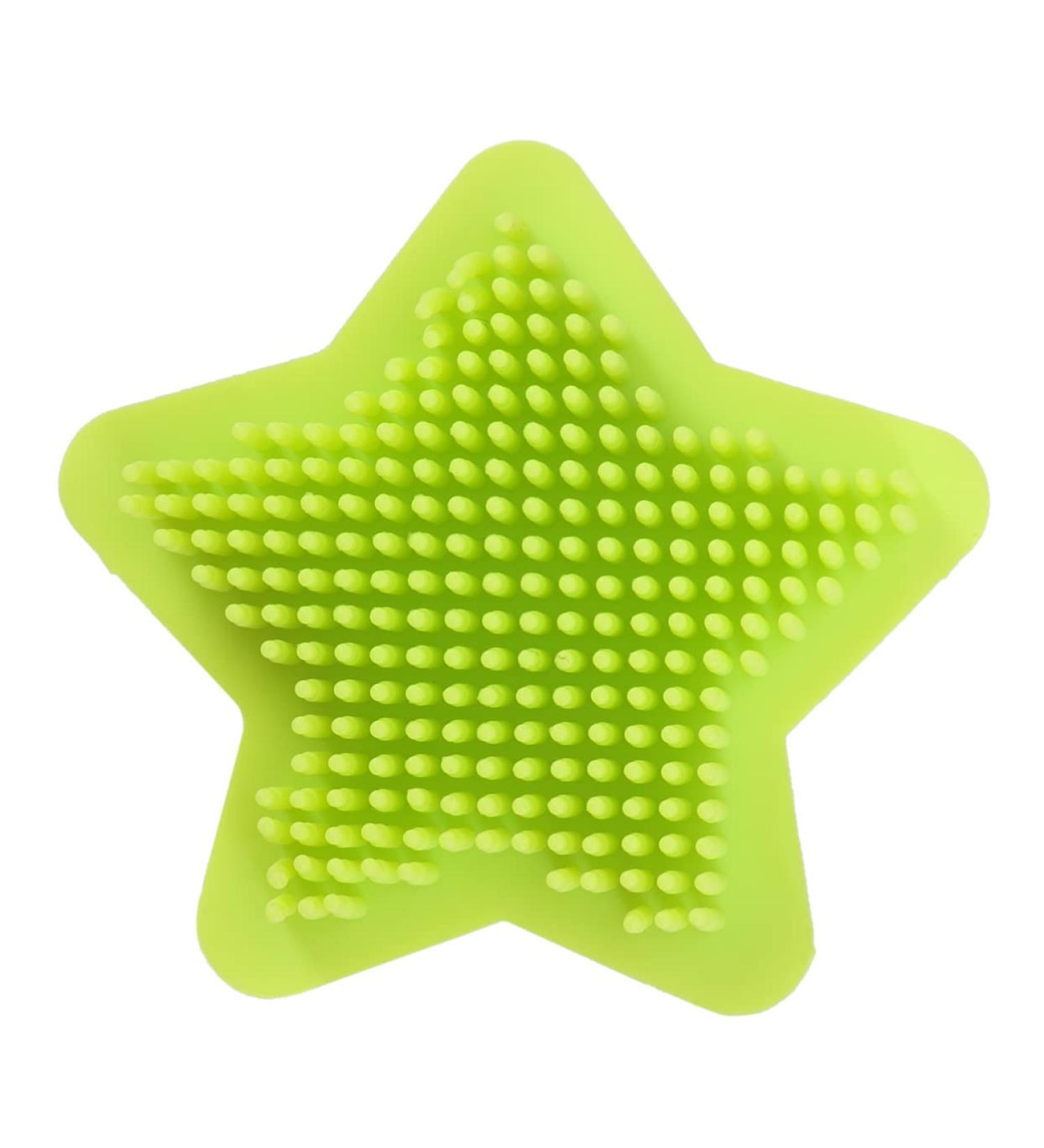 Healvian Hair Scrubber & Body Shower Brush - Silicone Bathing Scrubber for Baby & Adult - Soft Massage Comb - Green (1PCS) - Buy Online on GoSupps.com