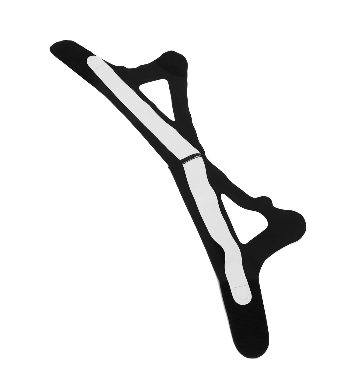 Double Chin Reducer V Face Slimming Belt | Prevent Mouth Breathing | Nylon Mixed Fiber for Men & Women - Black (L - Buy Online on GoSupps.com